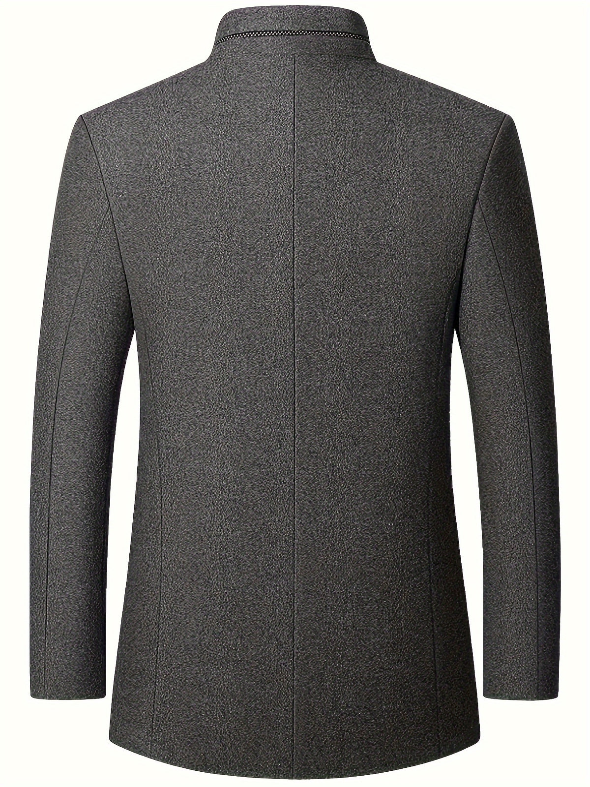 STAND COLLAR TWEED JACKET FOR MEN