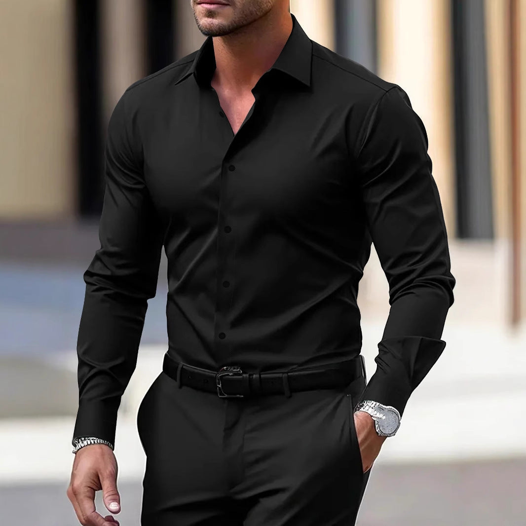 VELVET COLLAR SHIRT FOR MEN
