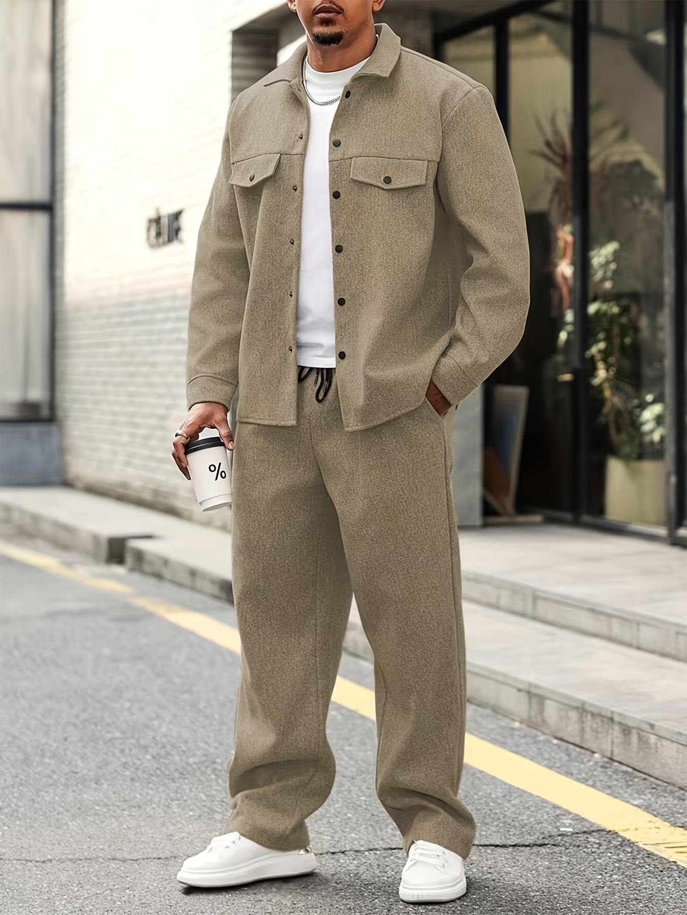 ZIPPER TWO-PIECE SET FOR MEN