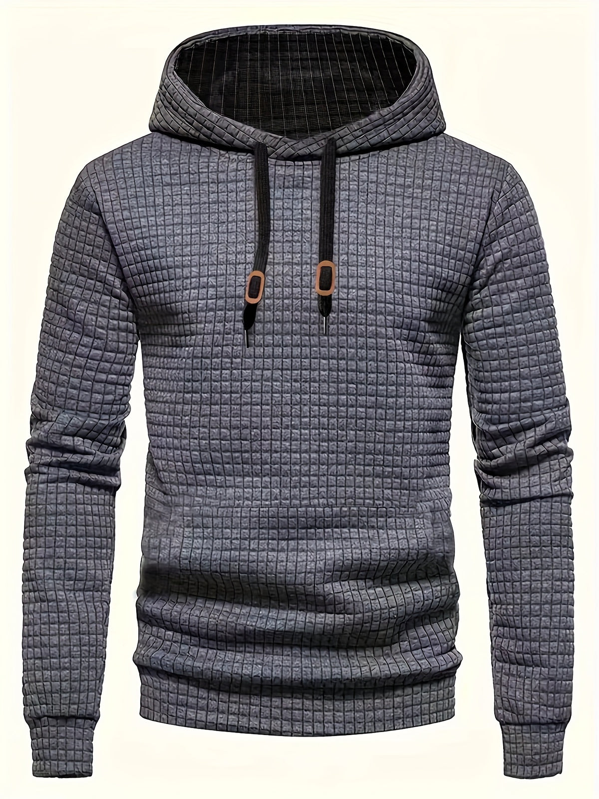 CHECKERED HOODED SWEATSHIRT FOR MEN