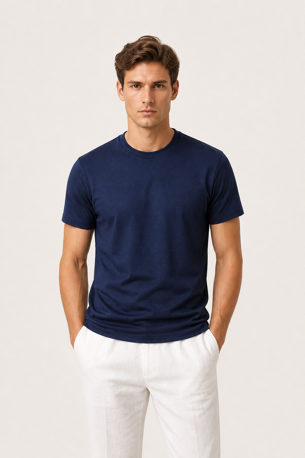 MERCERIZED COTTON TEE FOR MEN