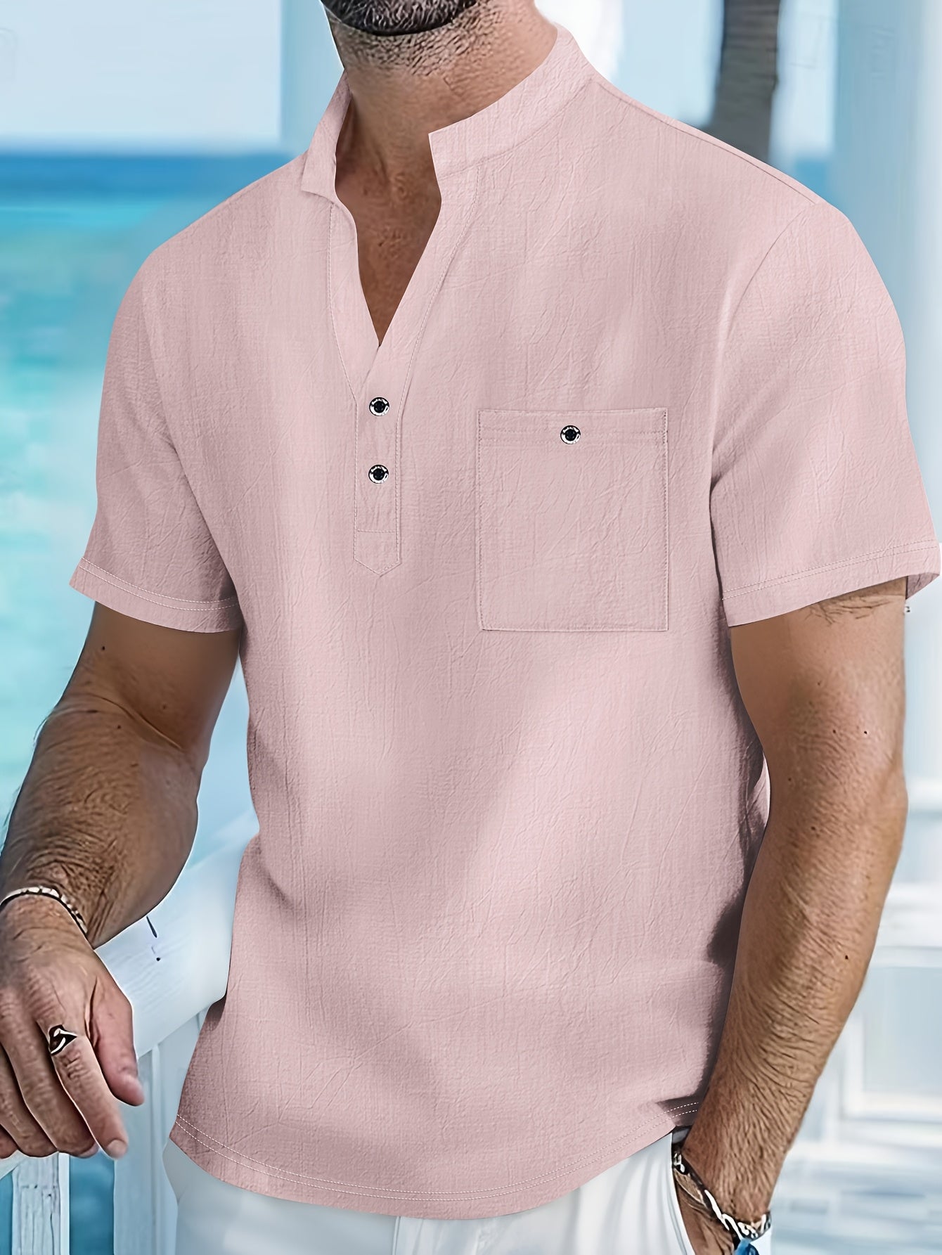 MANDARIN COLLAR SHIRT FOR MEN