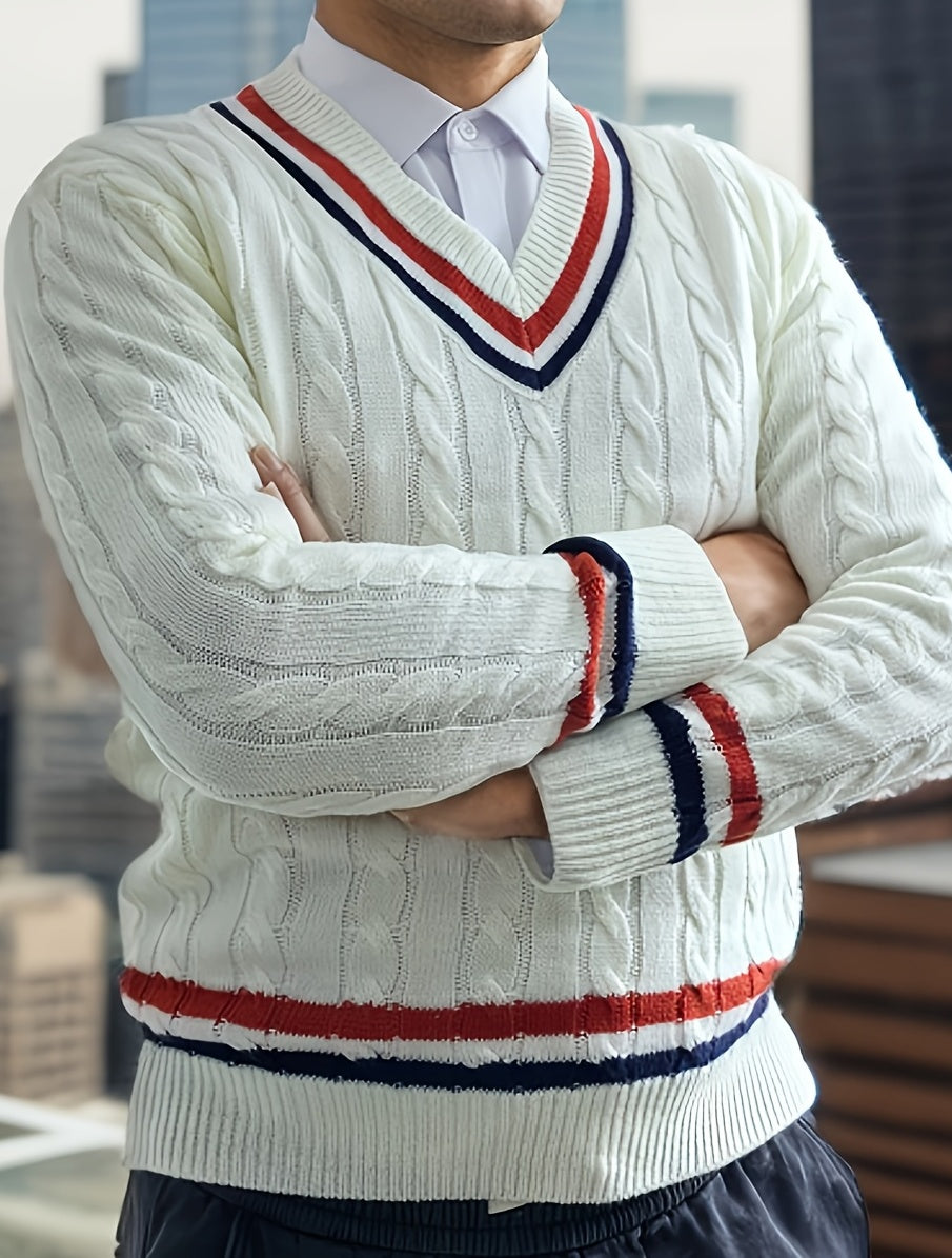PREPPY V-NECK SWEATER FOR MEN