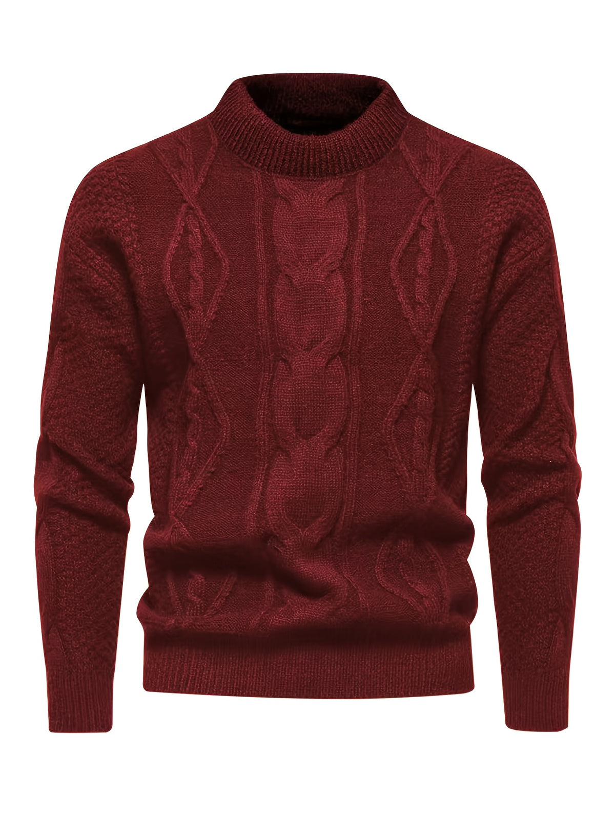 CABLE KNIT CREW NECK SWEATER FOR MEN