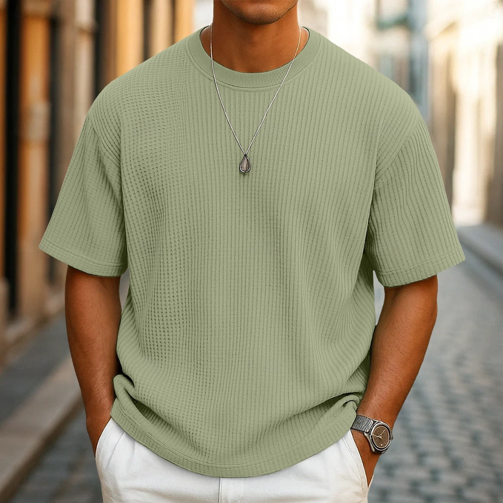 WAFFLE KNIT TEE FOR MEN