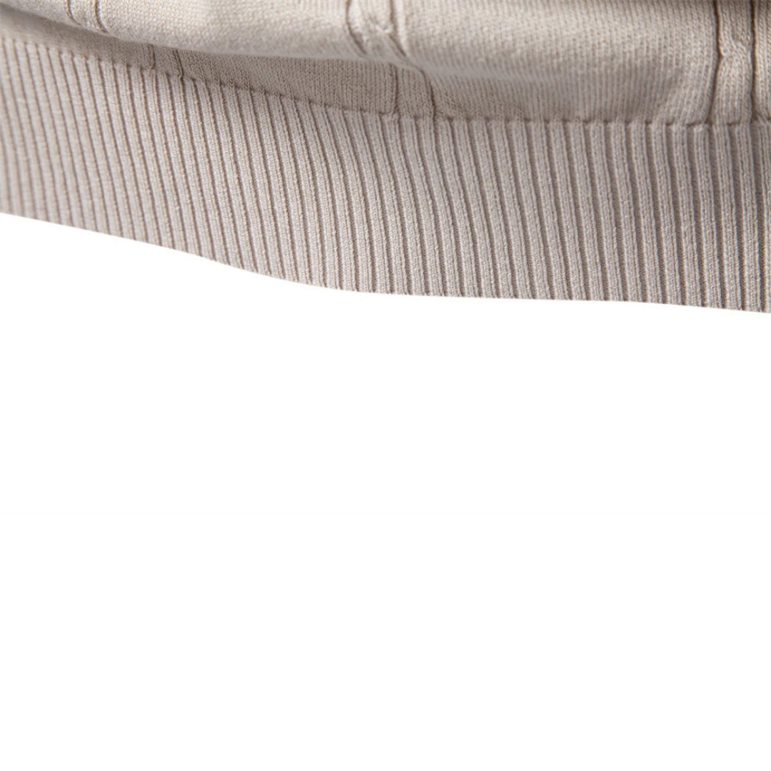 RIBBED KNIT POLO FOR MEN