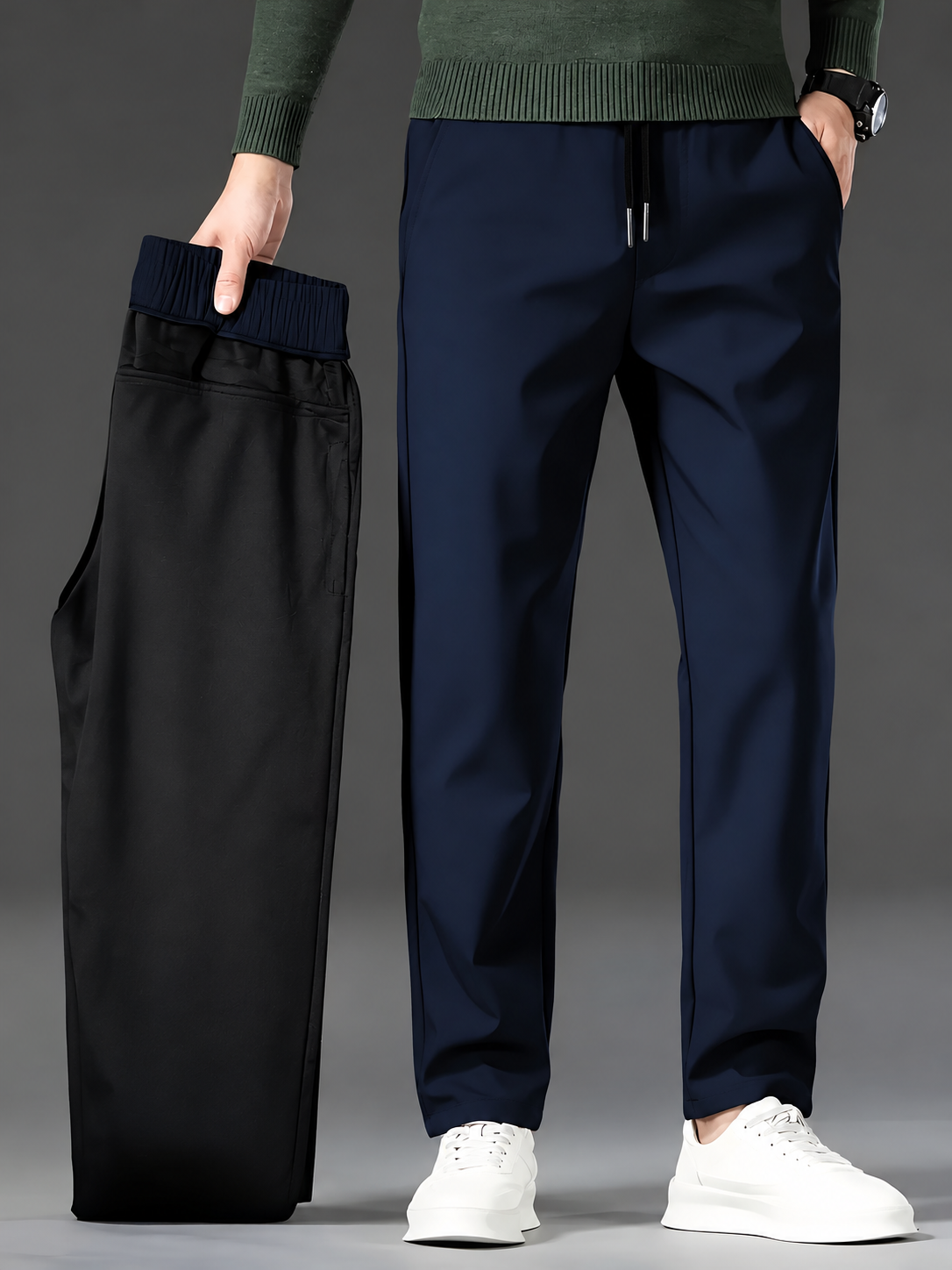 CROPPED FLEECE-LINED TROUSERS FOR MEN
