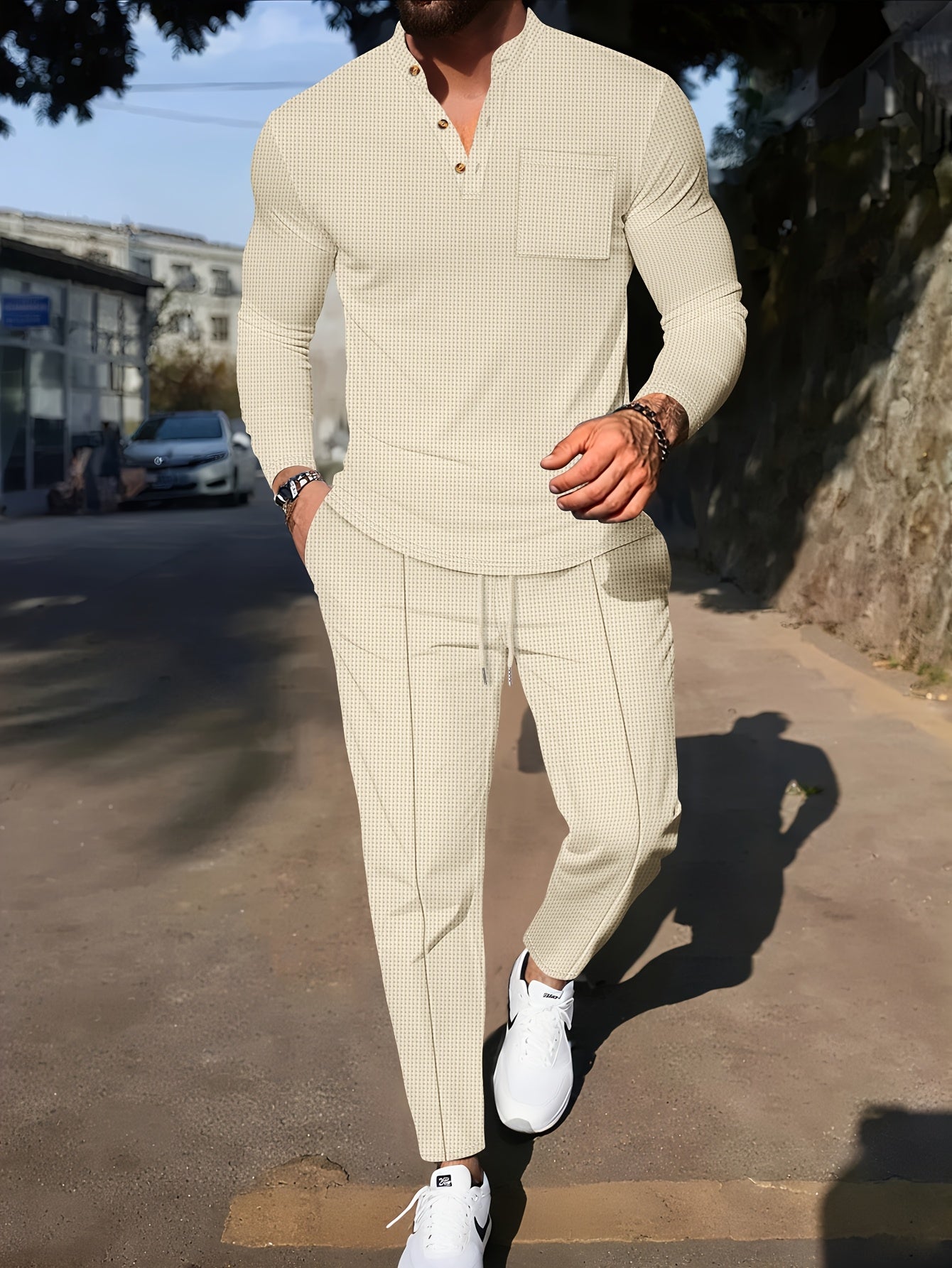 SOLID TWO PIECE SET FOR MEN