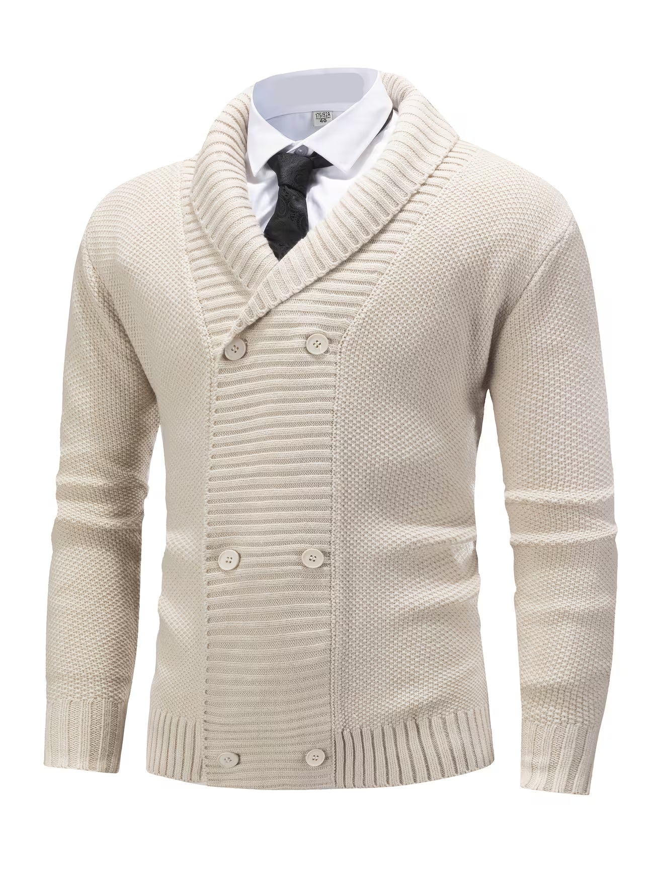 RIBBED KNIT CARDIGAN FOR MEN