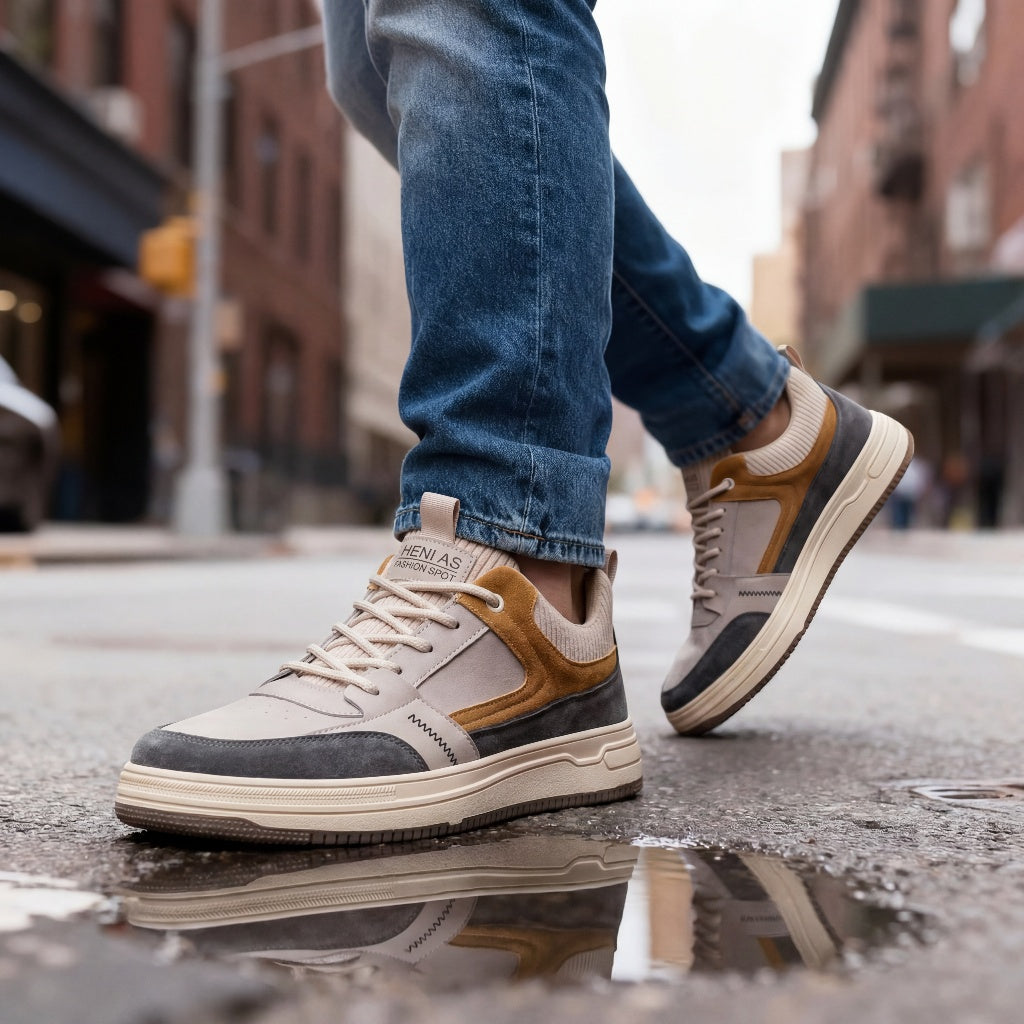 LEATHER SLIP-ON SNEAKERS FOR MEN