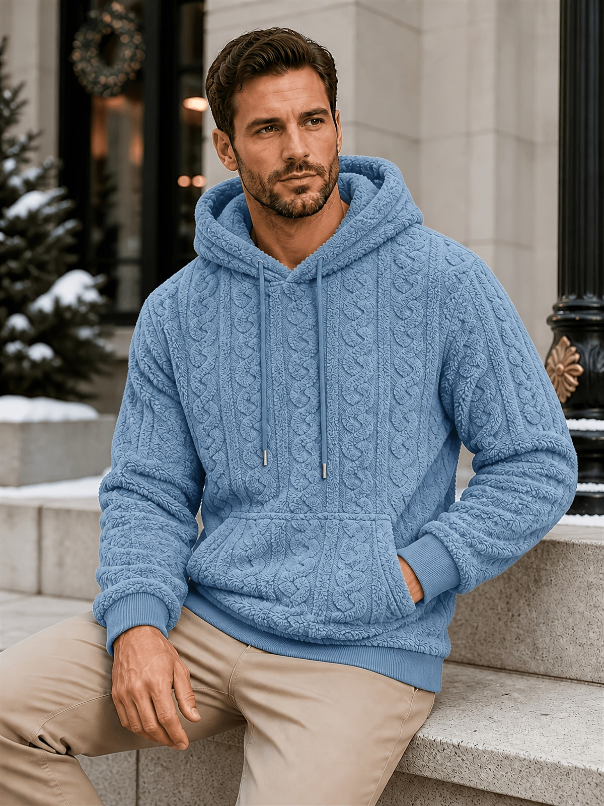 ZIP STRIPE HOODIE FOR MEN