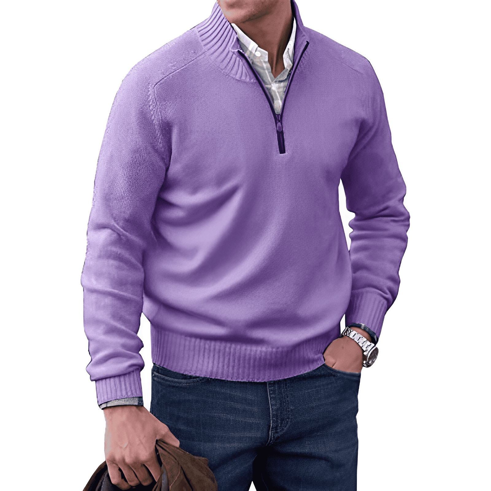 WENTWORTH LONDON | ZIPPERED KNIT PULLOVER FOR MEN