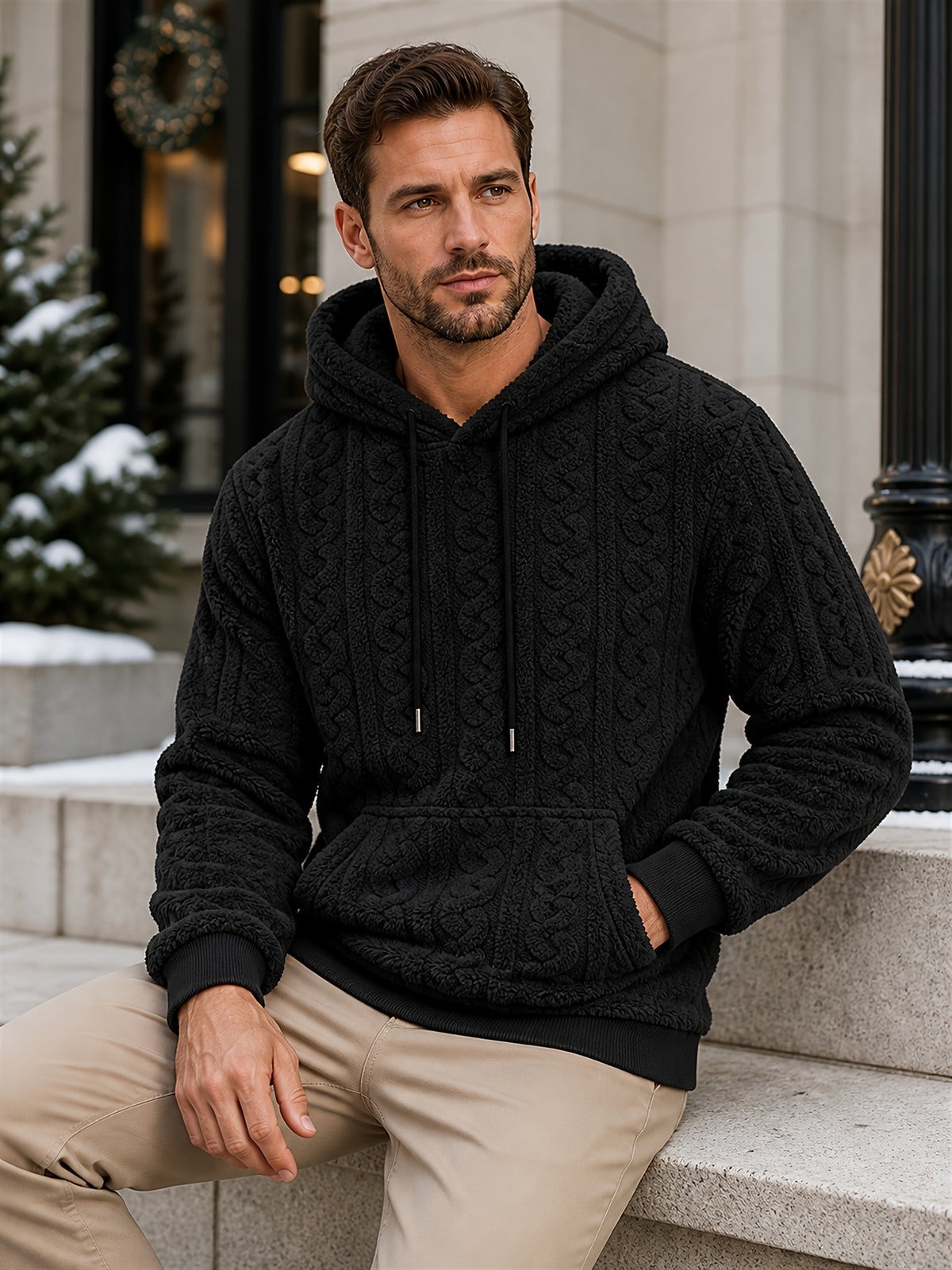 ZIP STRIPE HOODIE FOR MEN