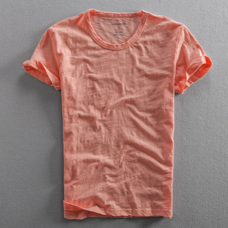 TEXTURED COTTON T-SHIRT FOR MEN