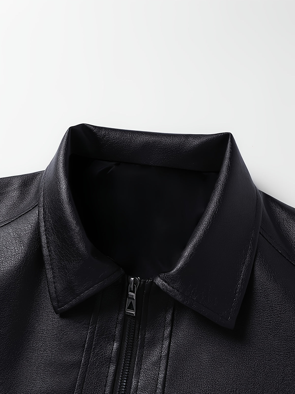 PU ZIP BOMBER JACKET FOR MEN