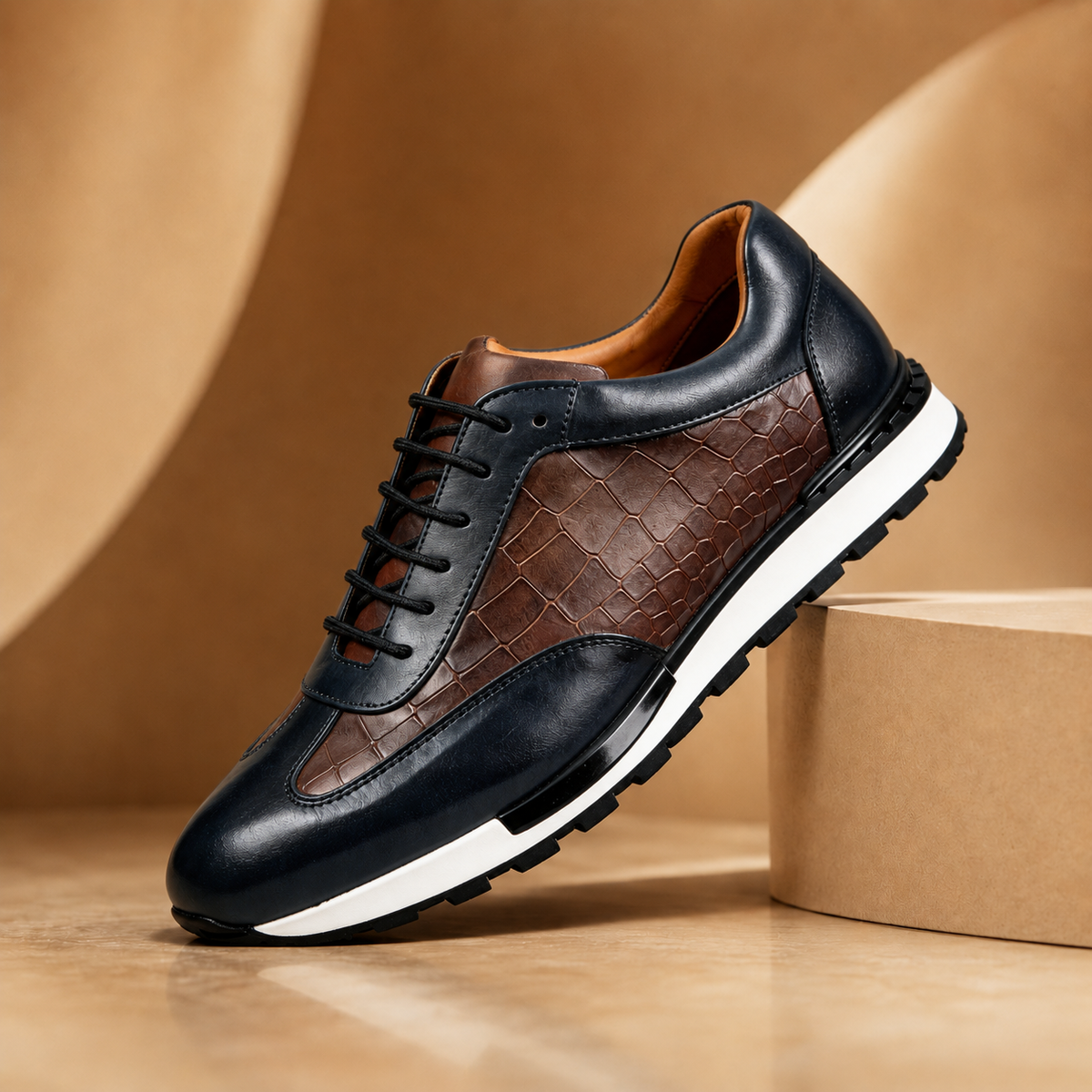 TEXTURED COWHIDE SNEAKERS FOR MEN
