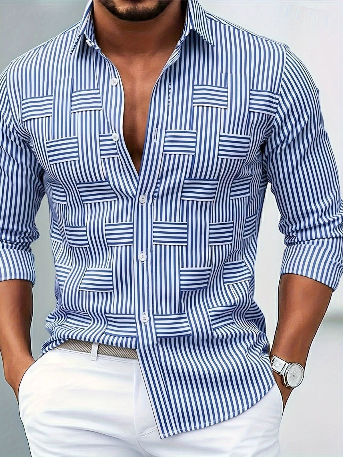 VINTAGE STRIPED SHIRT FOR MEN