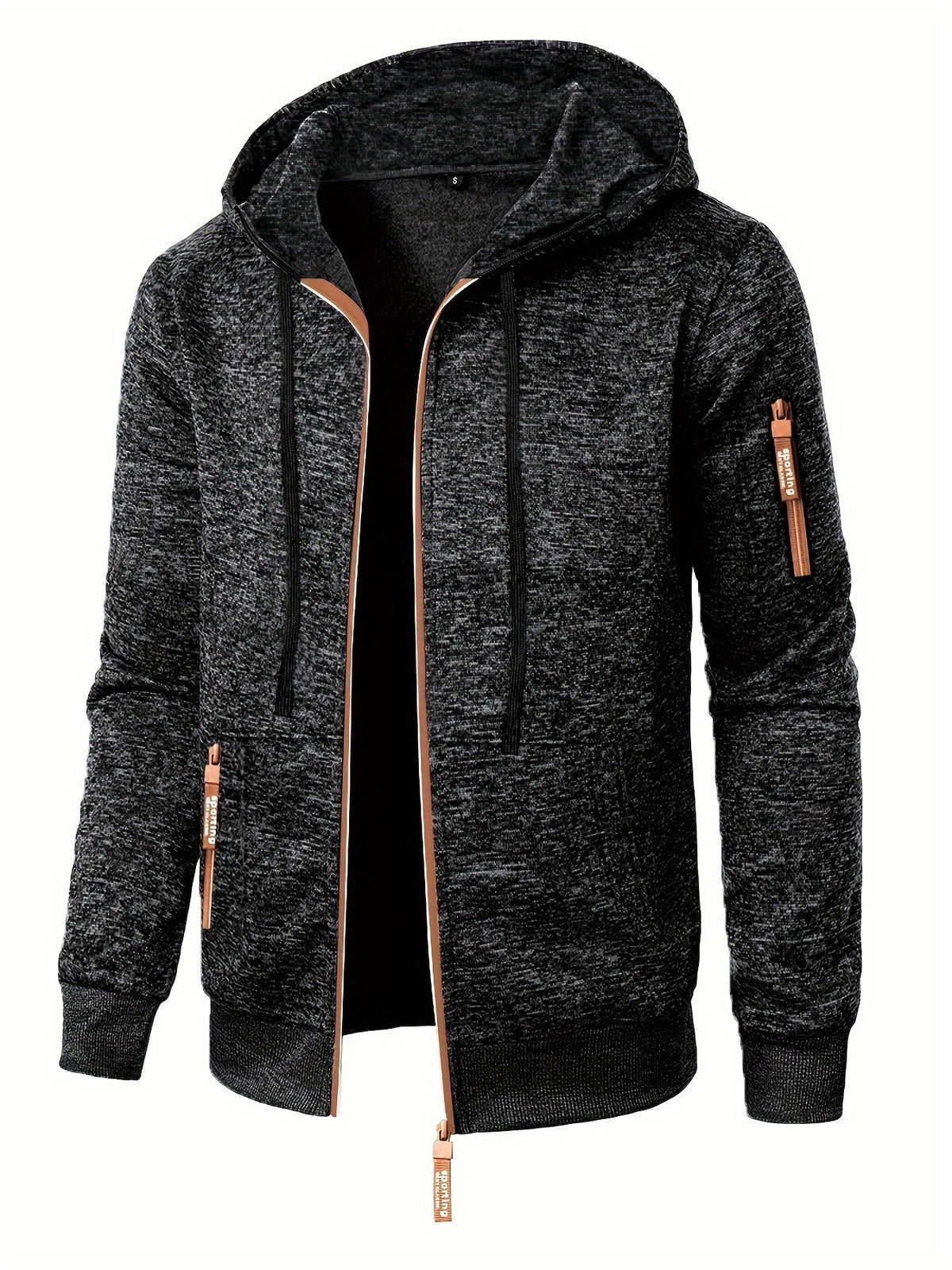 HOODED ZIP KNIT SWEATER FOR MEN