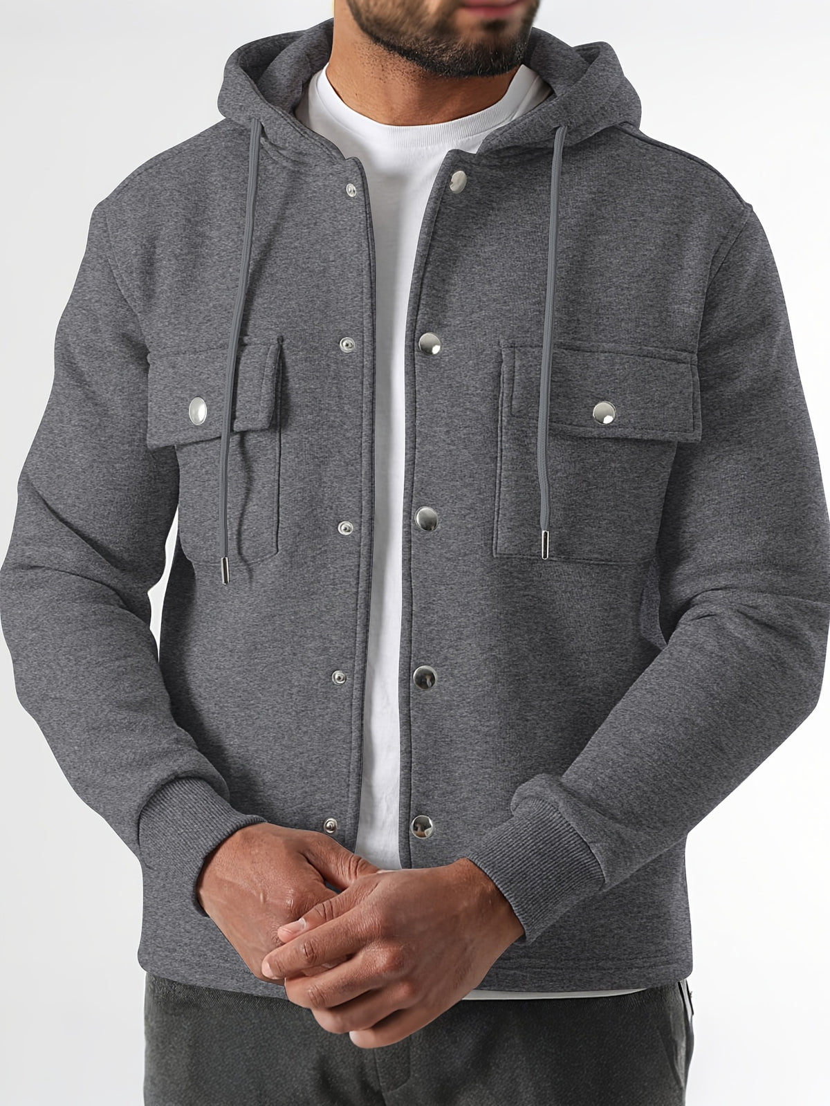 SOLID KNIT HOODIE FOR MEN
