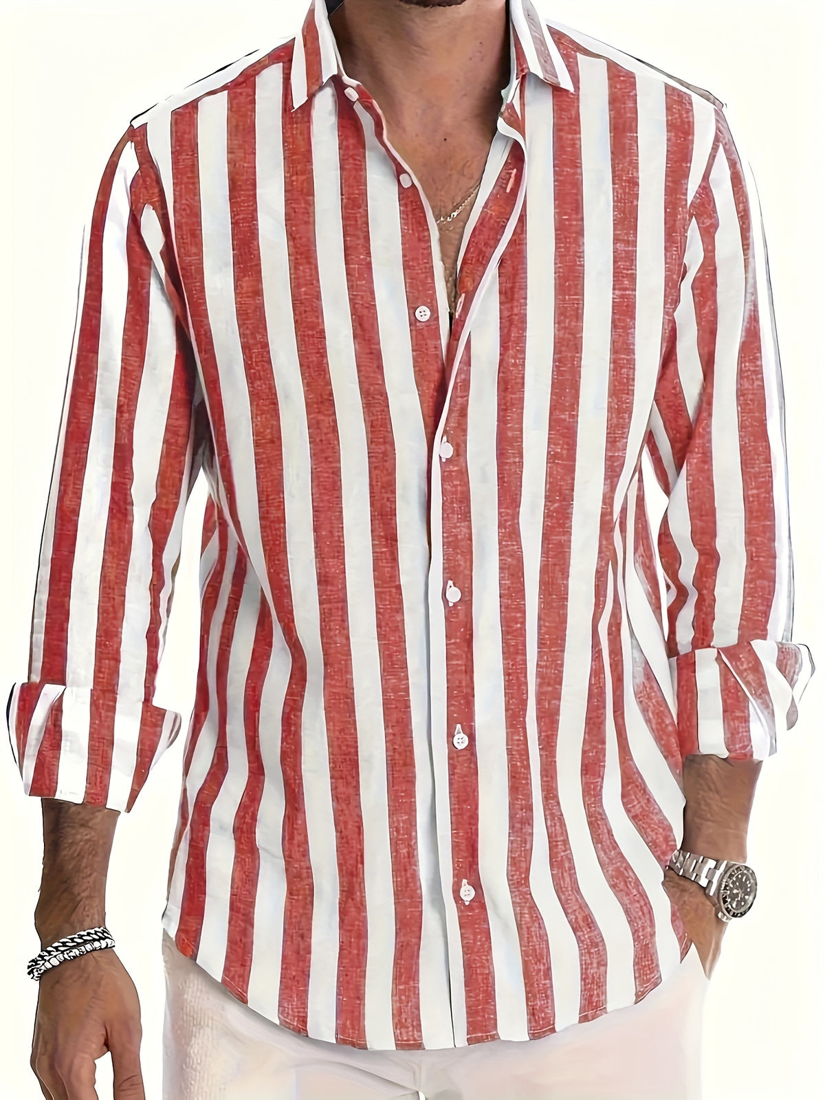STRIPED COLLARED SHIRT FOR MEN