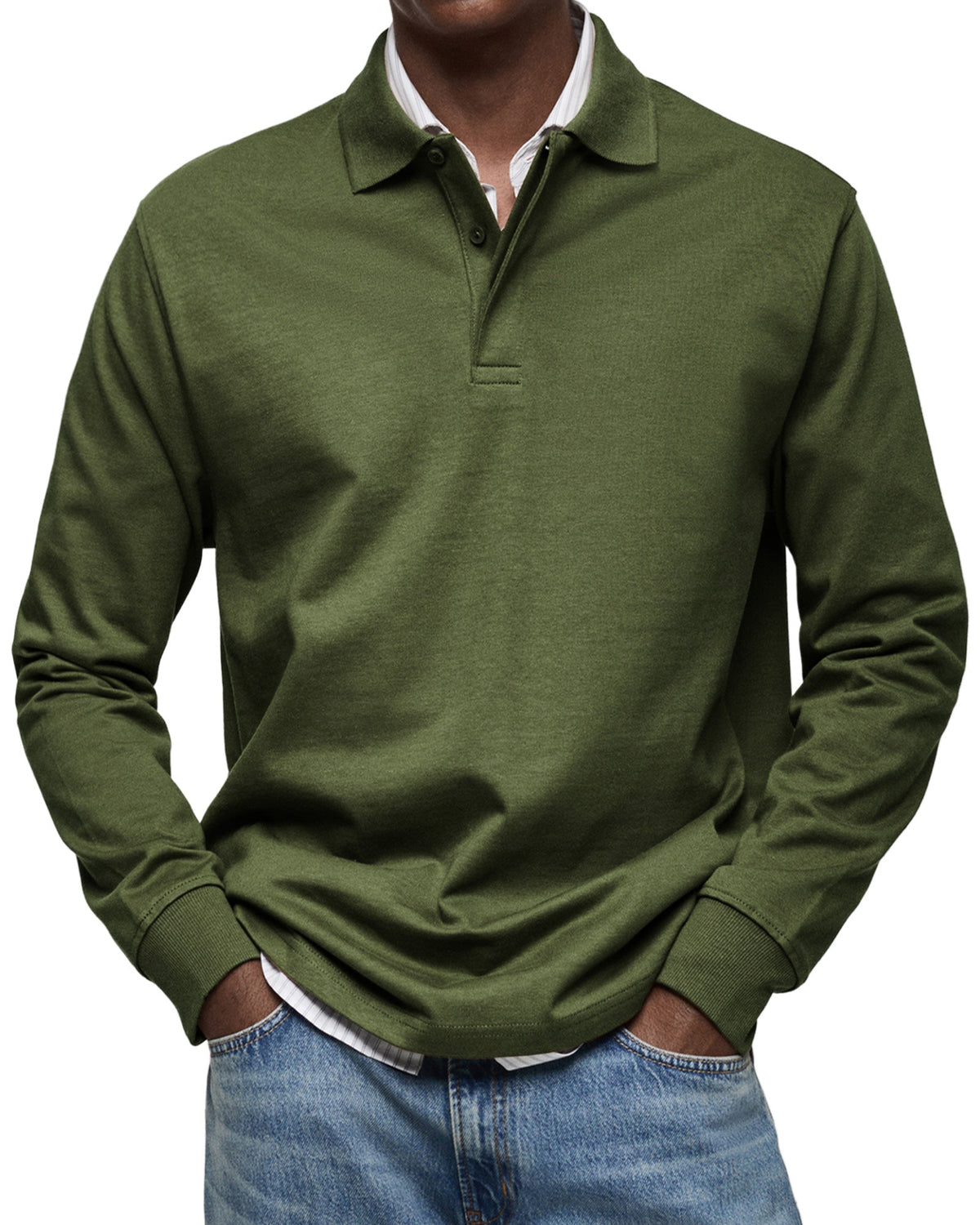 REGULAR FIT LONG SLEEVE POLO SHIRT FOR MEN