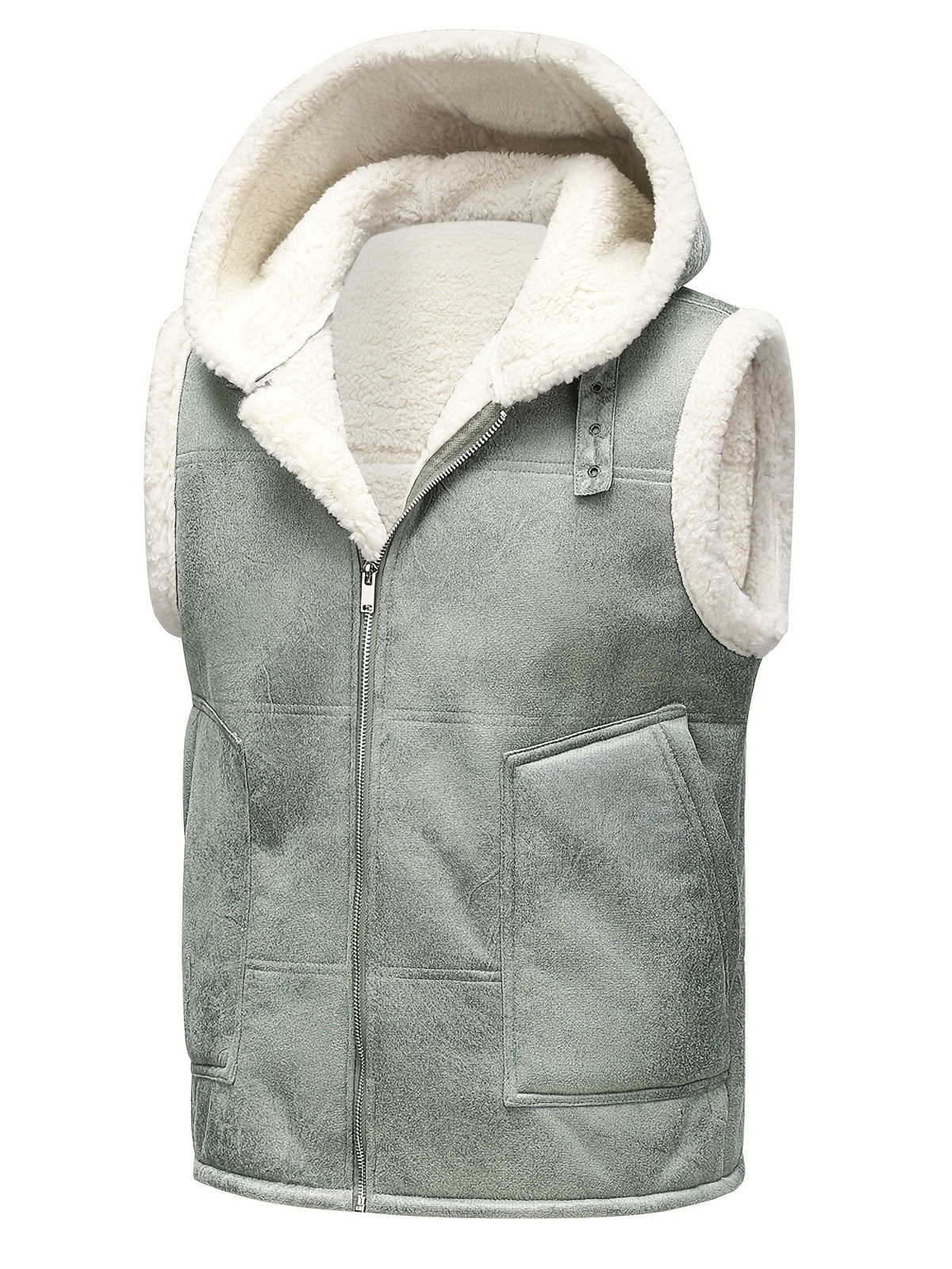 HOODED FUR-LINED VEST FOR MEN