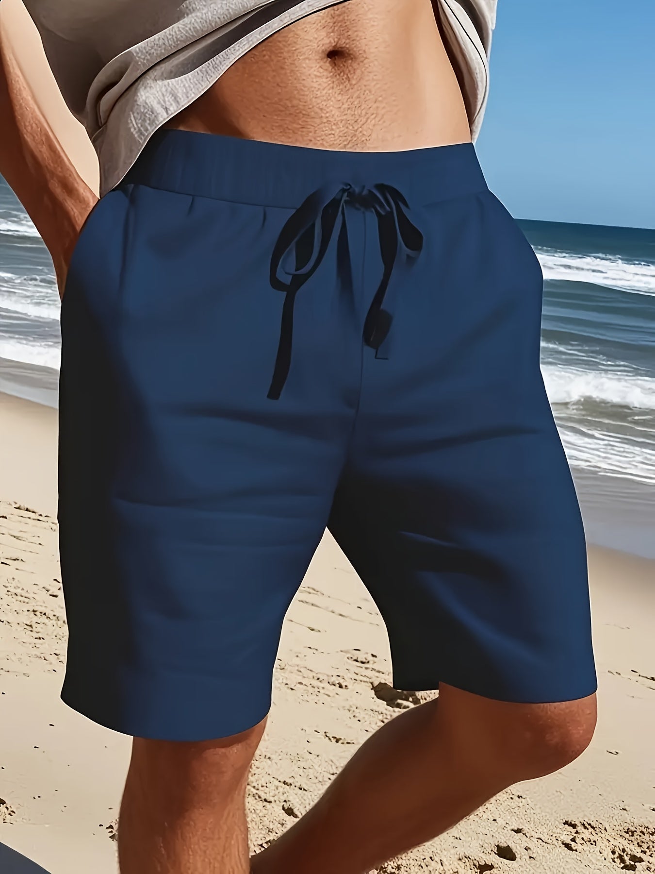LINEN BEACH SHORTS FOR MEN