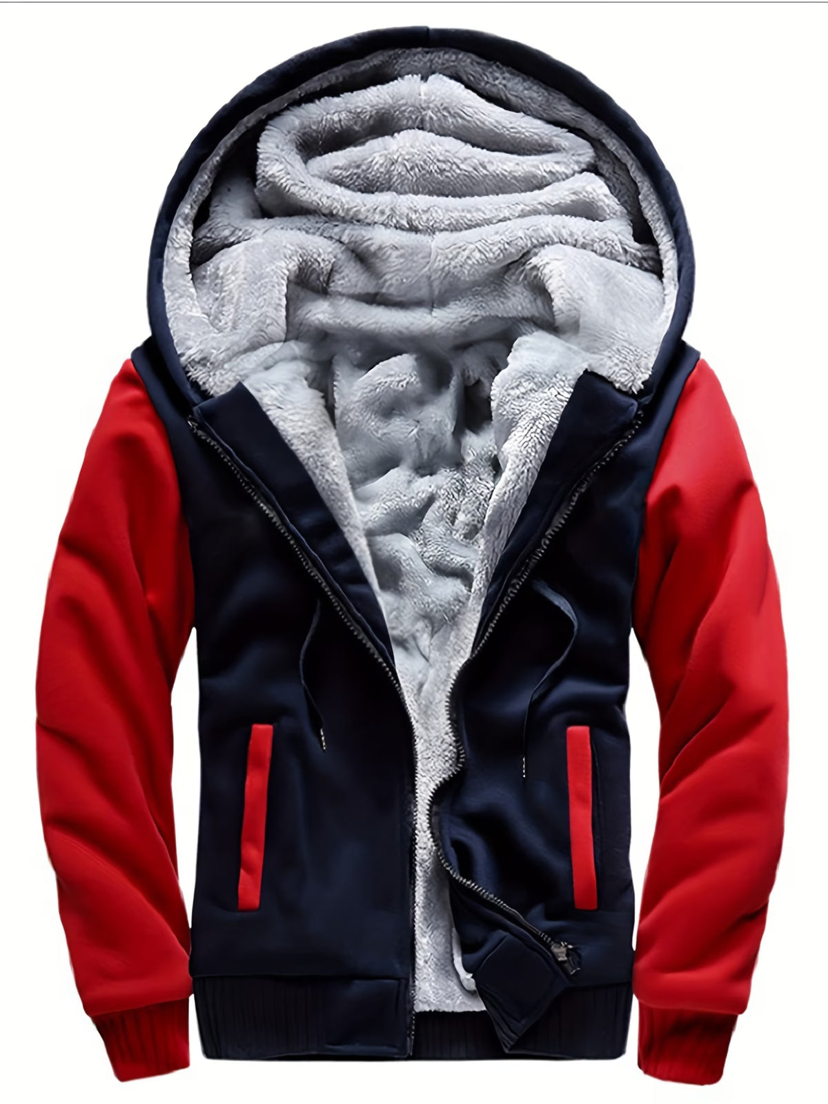 FLEECE HOODED JACKET FOR MEN
