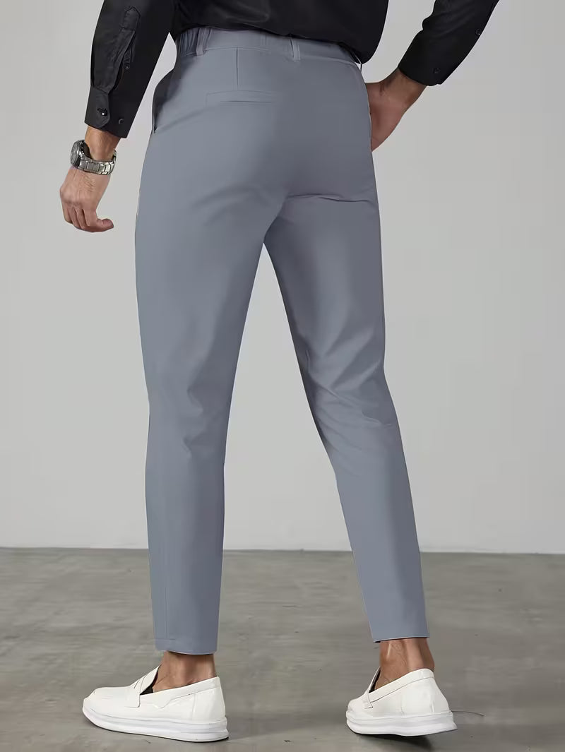 PLEATED TAPERED ANKLE TROUSERS FOR MEN