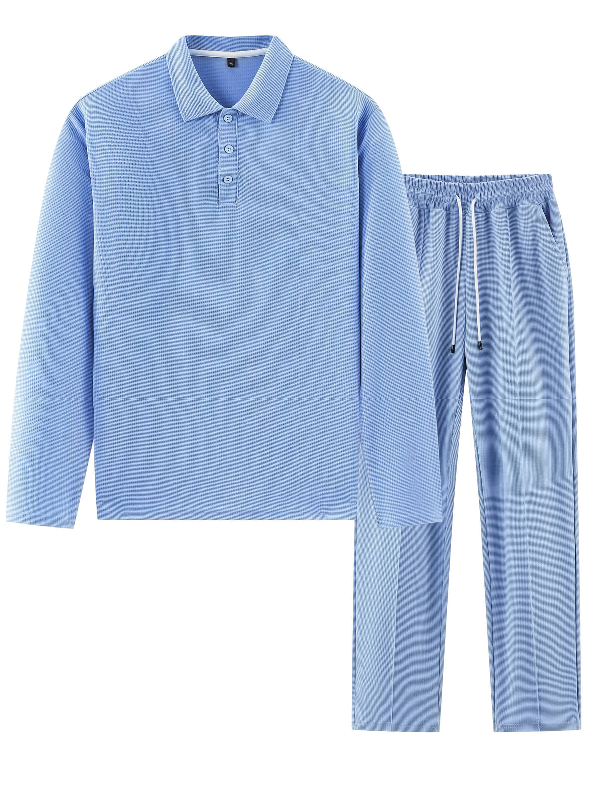 SOLID KNIT TWO-PIECE SET FOR MEN