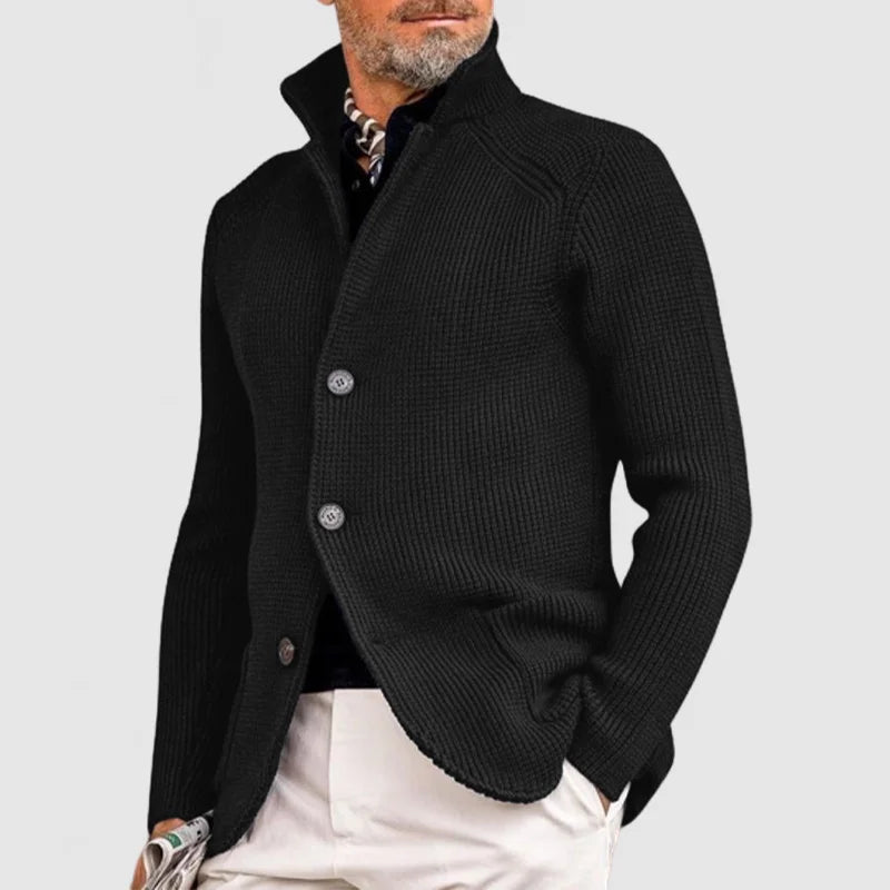 STAND COLLAR KNIT CARDIGAN FOR MEN