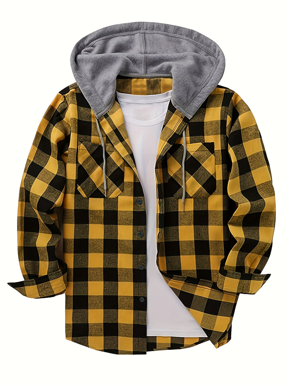 PLAID HOODED SWEATSHIRT FOR MEN