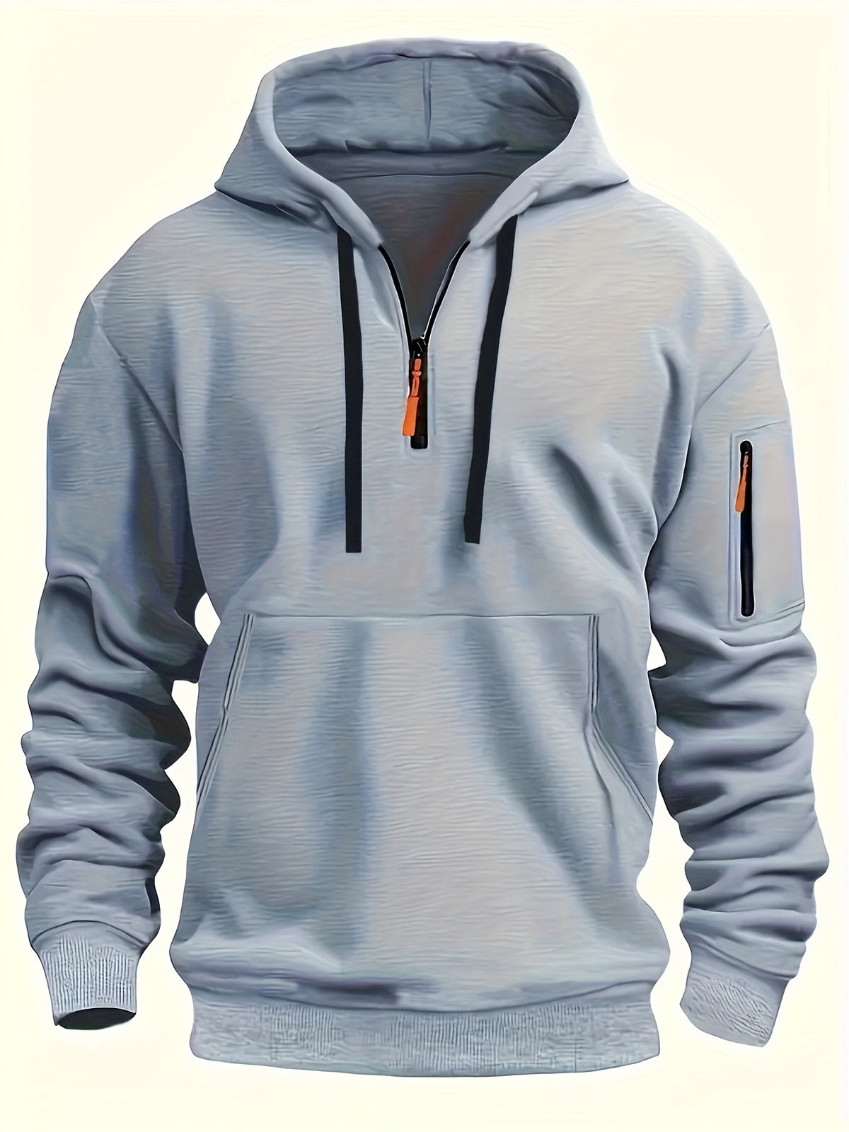 SOLID ZIP HOODIE FOR MEN