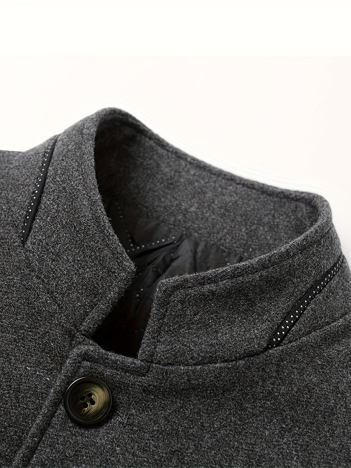 STAND COLLAR TWEED JACKET FOR MEN