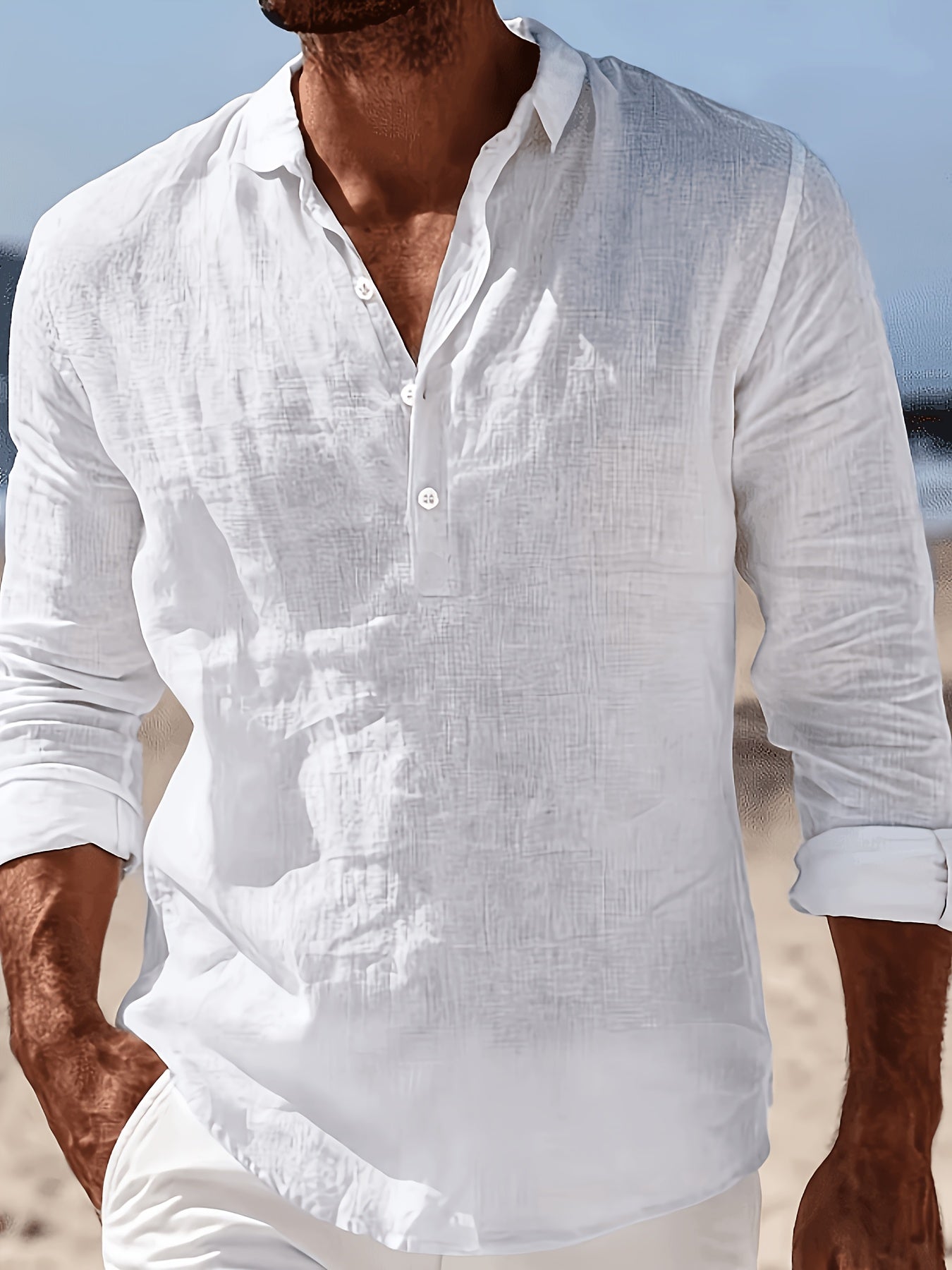 LINEN BLEND POLO SHIRT FOR MEN