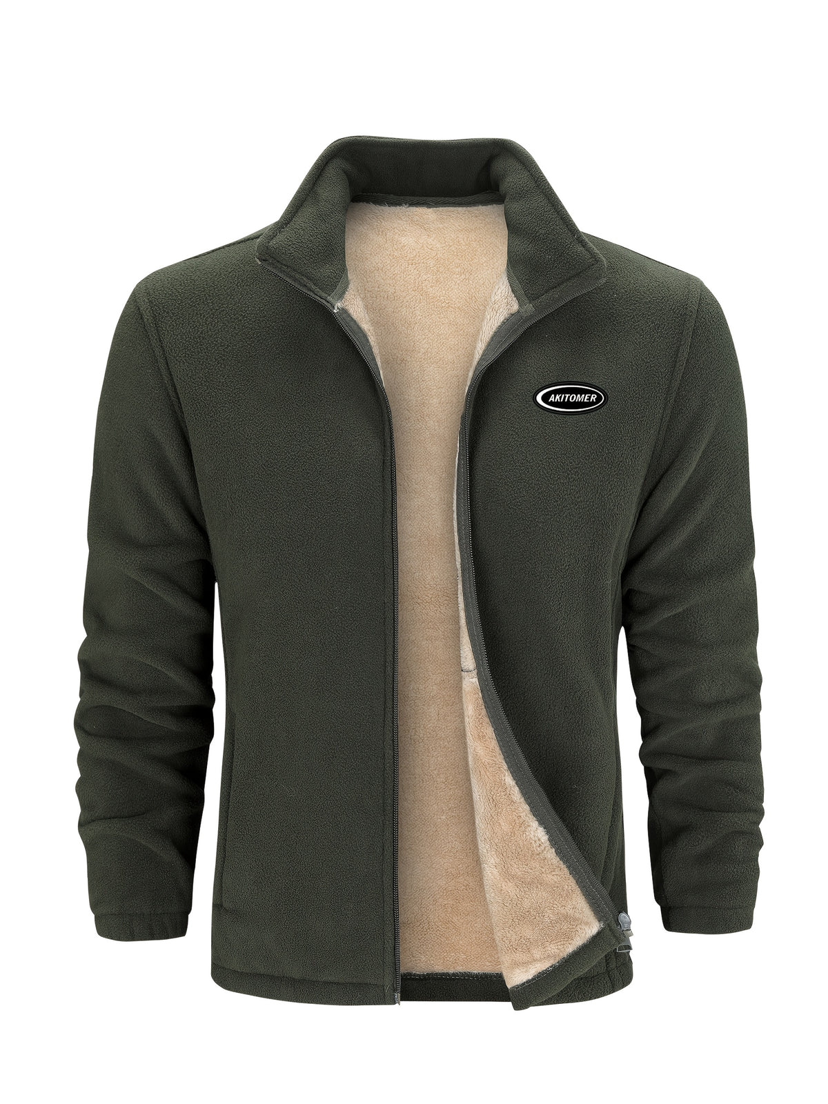 STAND COLLAR FLEECE JACKET FOR MEN