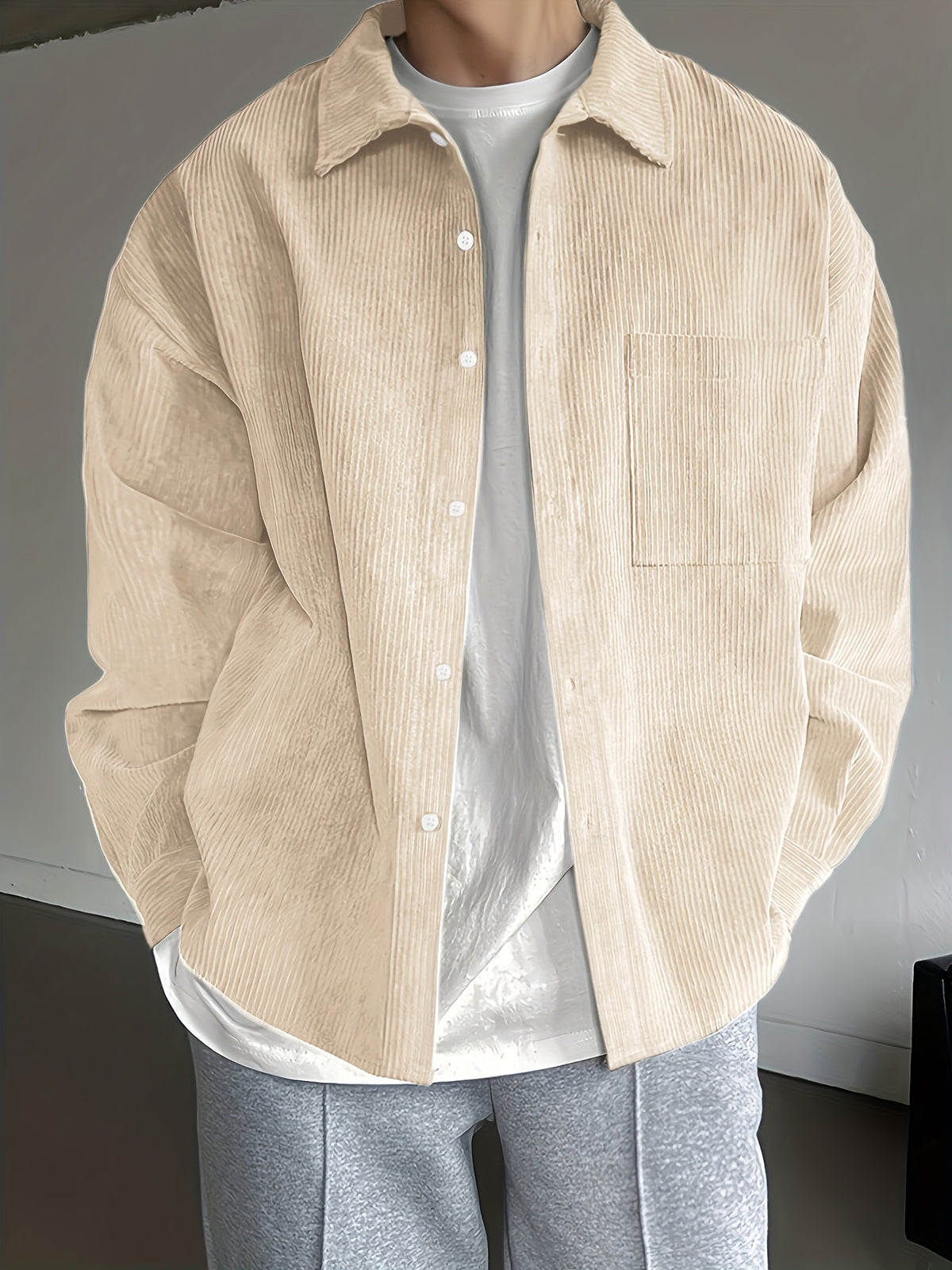 LOOSE LAPEL BUTTON SHIRT FOR MEN