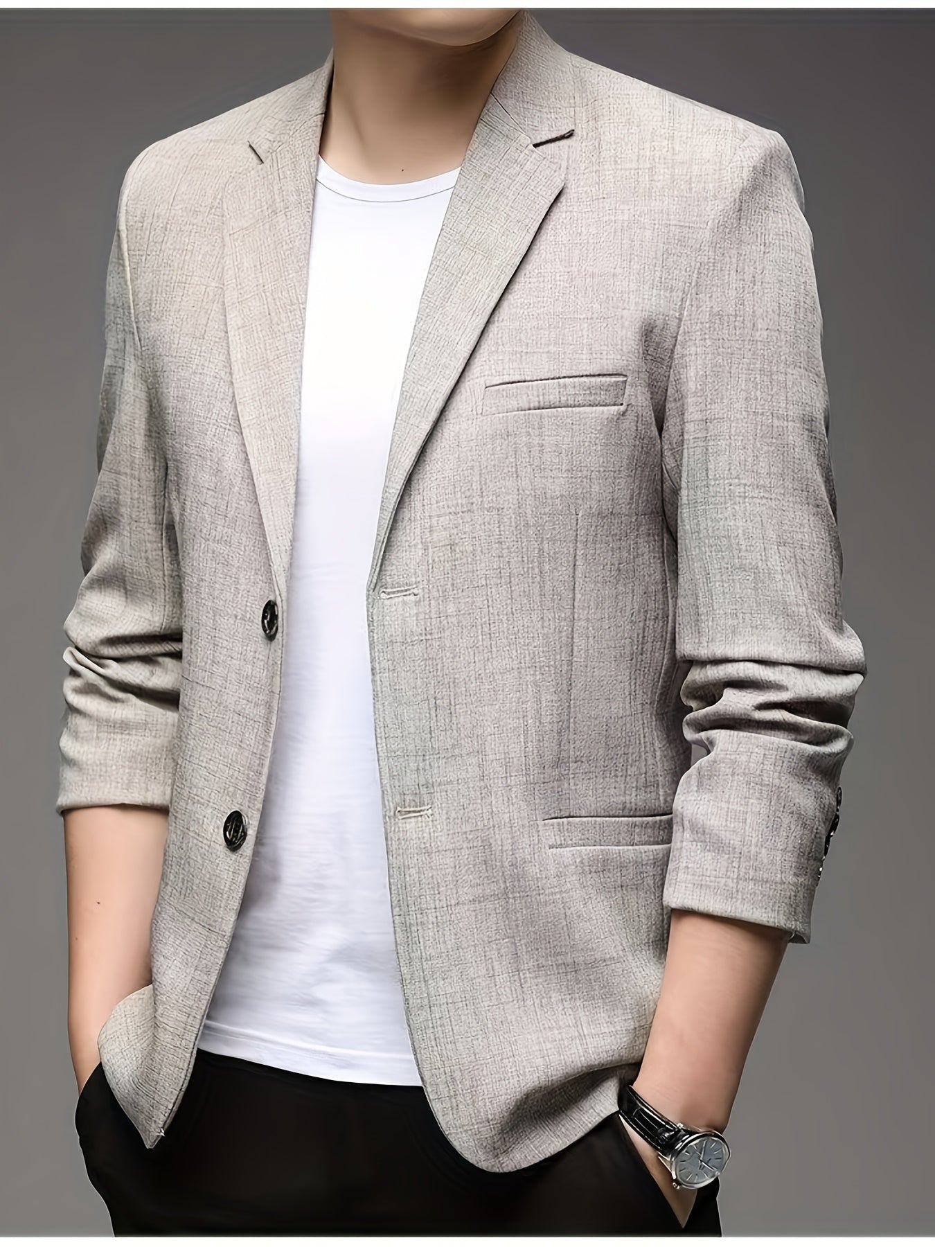 TEXTURED SUIT JACKET FOR MEN
