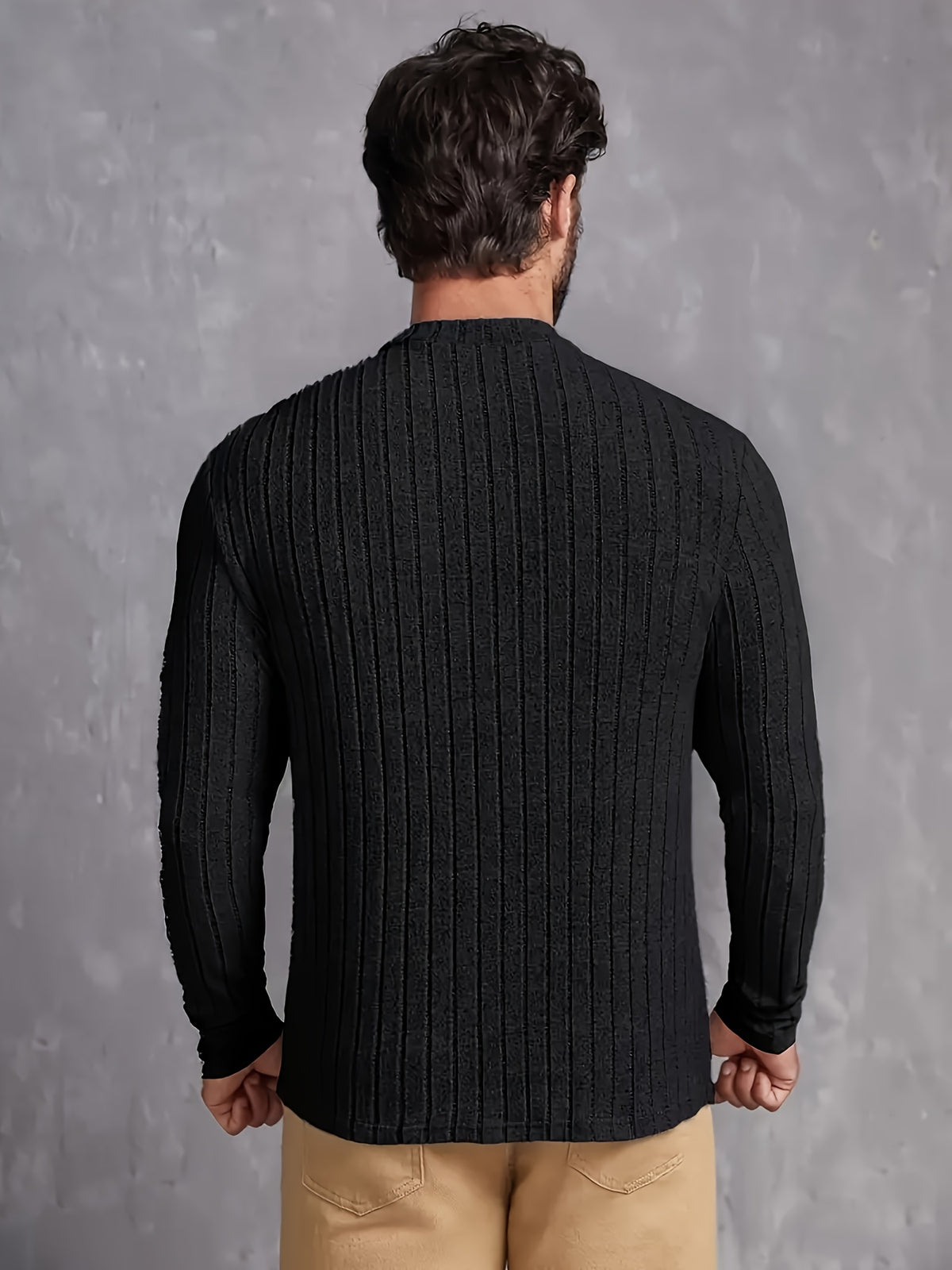 STRIPED RIB-KNIT SWEATER FOR MEN
