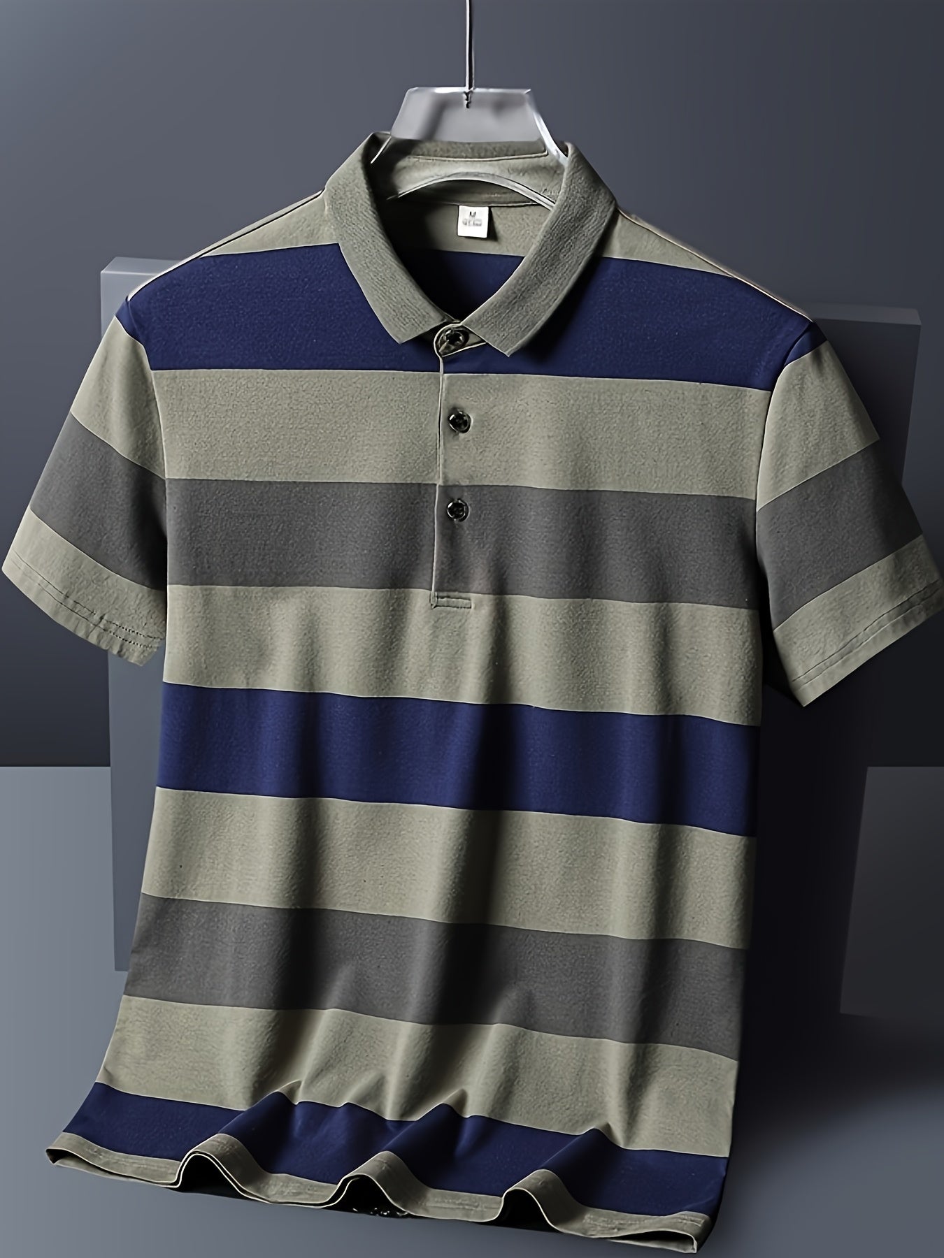 STRIPED COLLAR POLO SHIRT FOR MEN