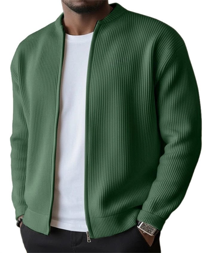 RIBBED ZIP CARDIGAN JACKET FOR MEN