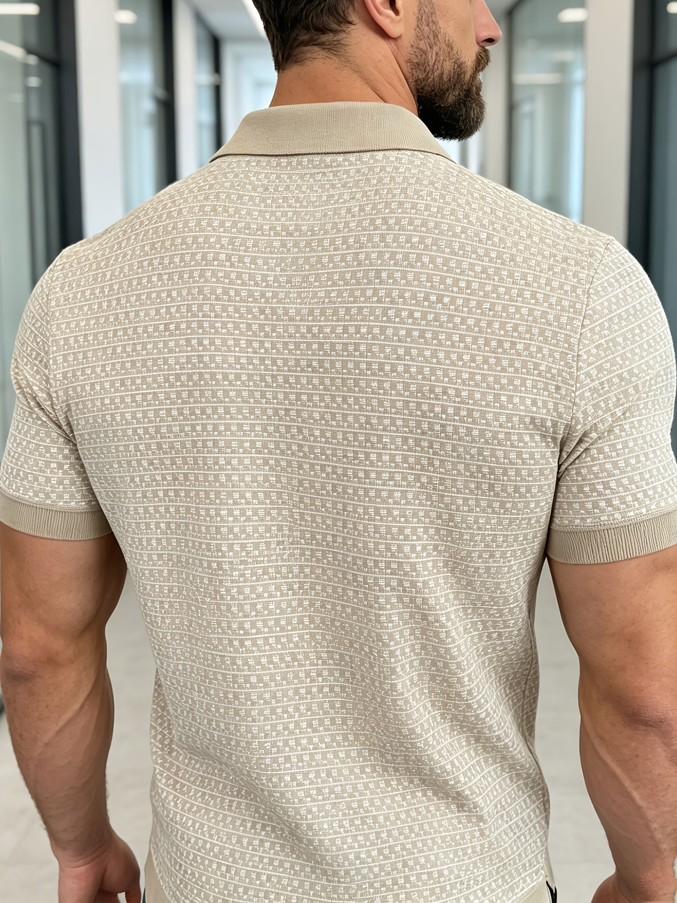 PLAID KNIT POLO SHIRT FOR MEN