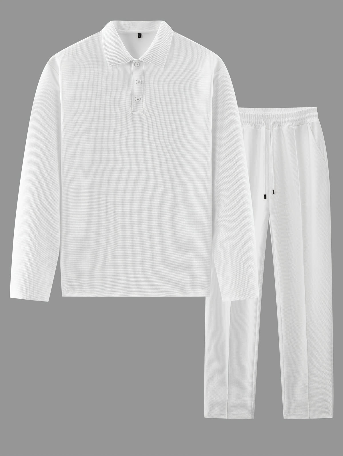 SOLID KNIT TWO-PIECE SET FOR MEN