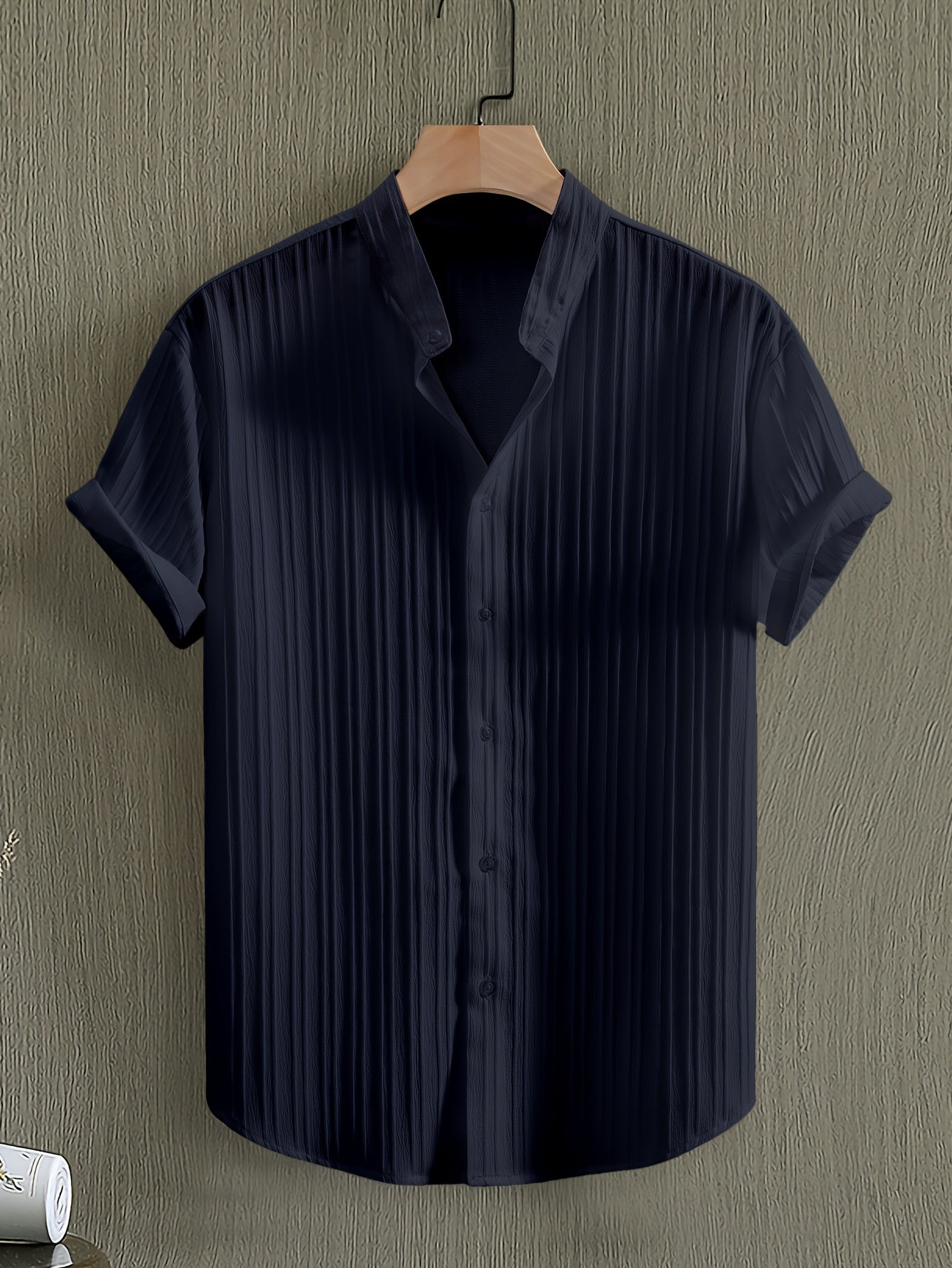 TEXTURED BUTTON FRONT SHIRT FOR MEN