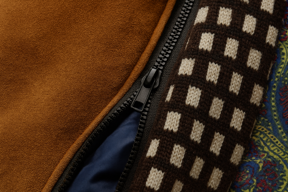 COLORBLOCK WOOL OVERCOAT FOR MEN