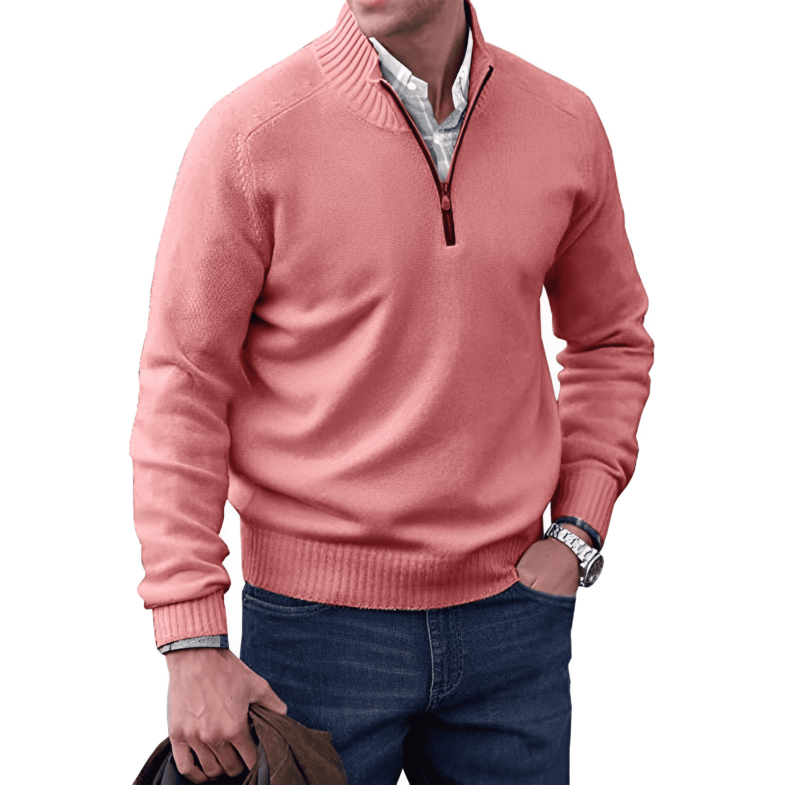 WENTWORTH LONDON | ZIPPERED KNIT PULLOVER FOR MEN