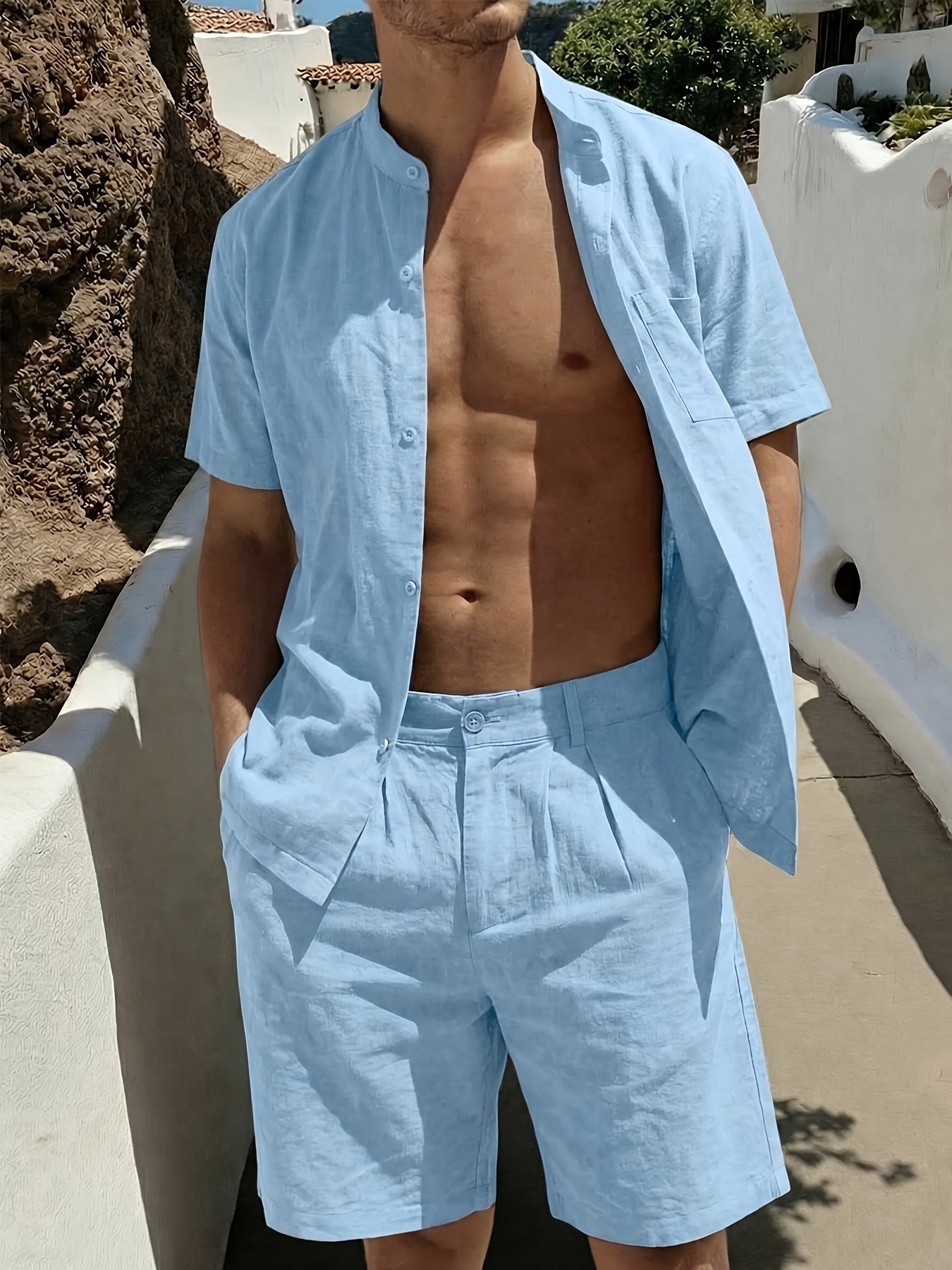 BUTTONED SHORTS SET FOR MEN