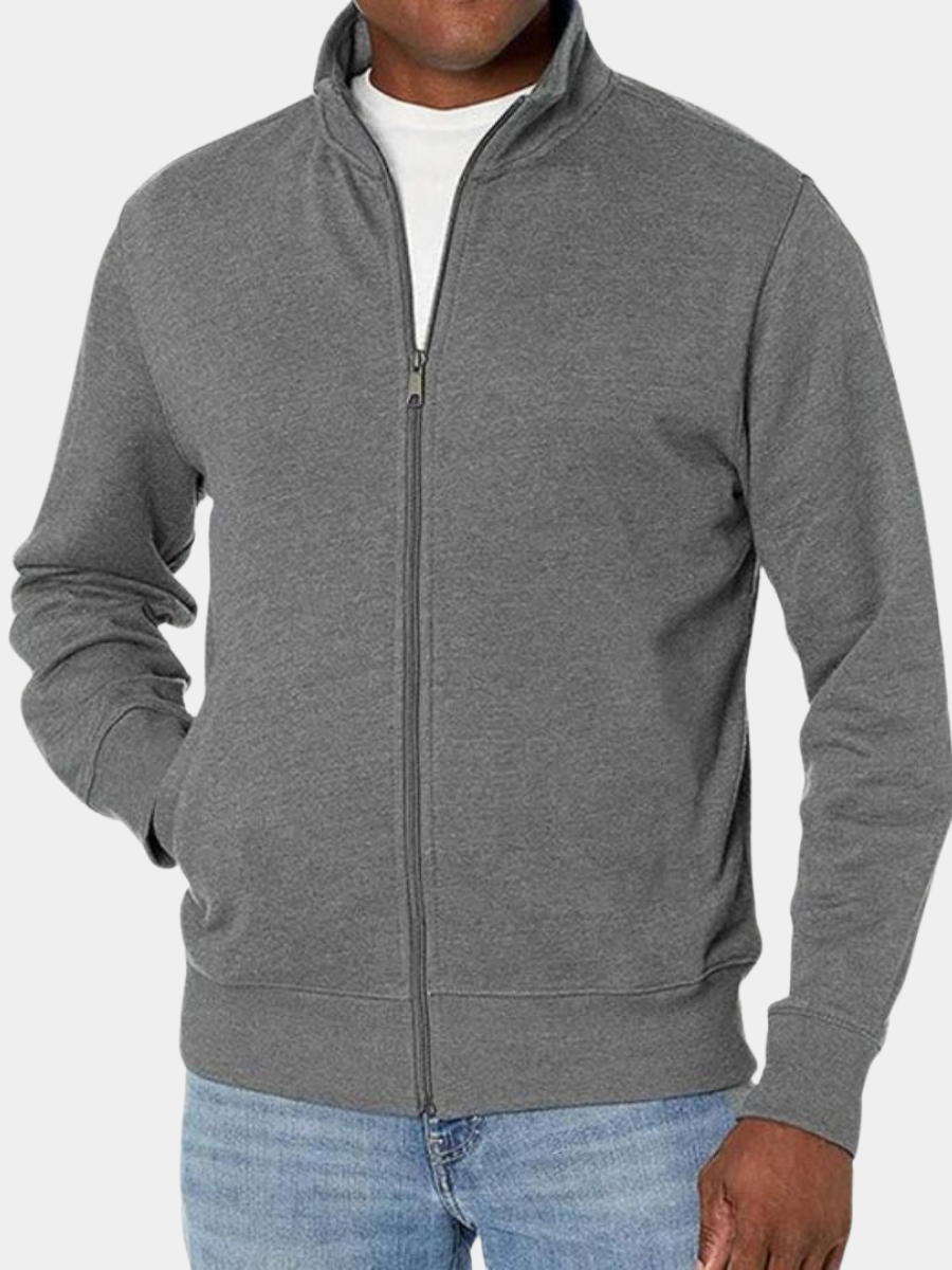 ZIP STAND COLLAR JACKET FOR MEN