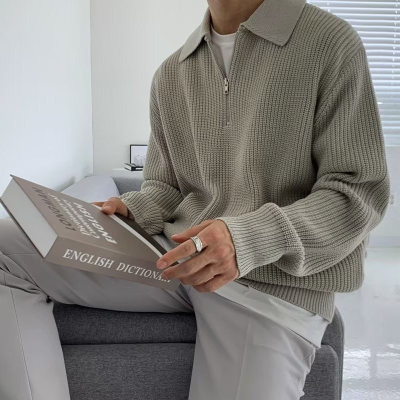 TEXTURED ZIP SWEATER FOR MEN