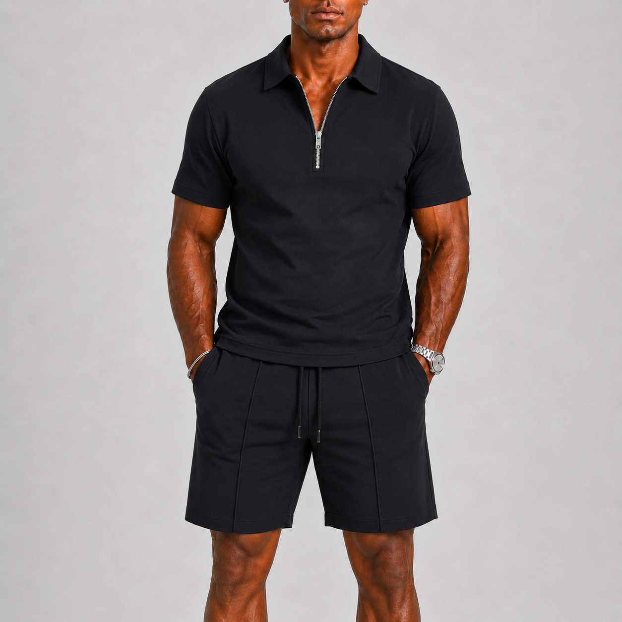 ZIPPER POLO SET FOR MEN